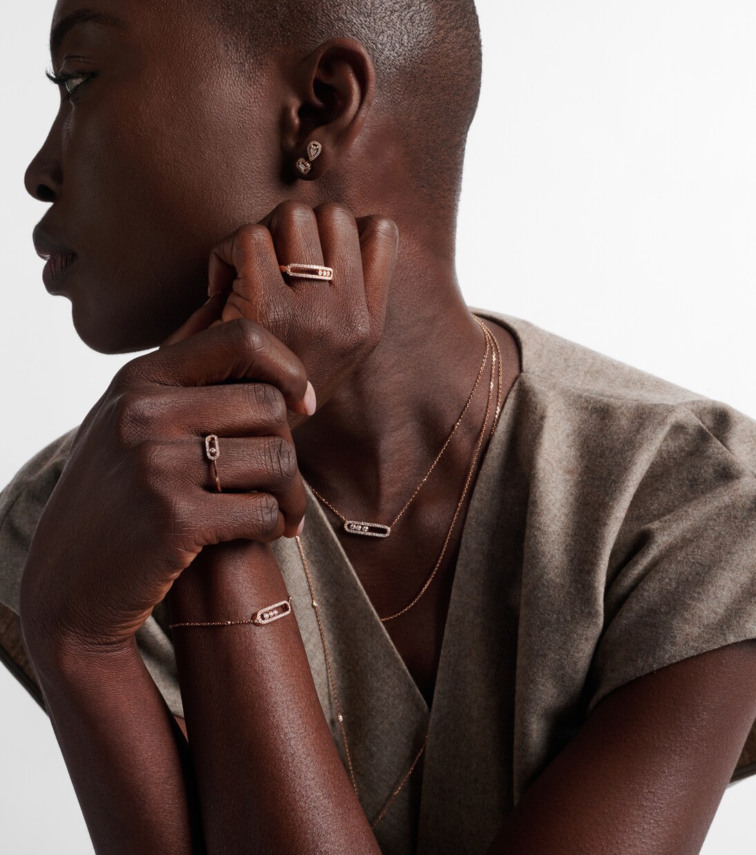 Ring Baby Move aus 18kt Roségold mit Diamanten | Messika