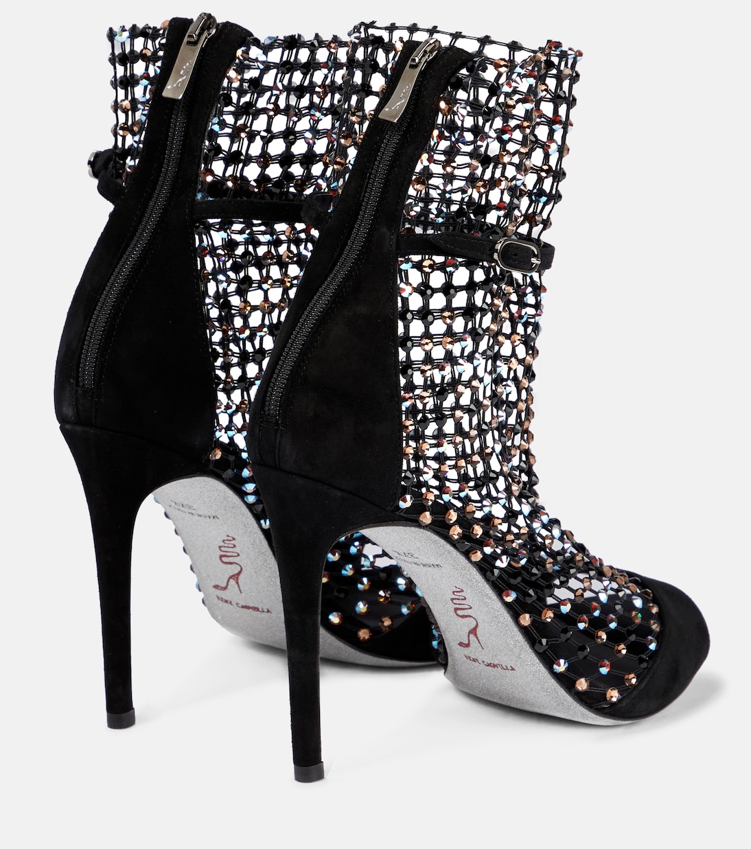 Verzierte Sandalen Galaxia aus Veloursleder | Rene Caovilla