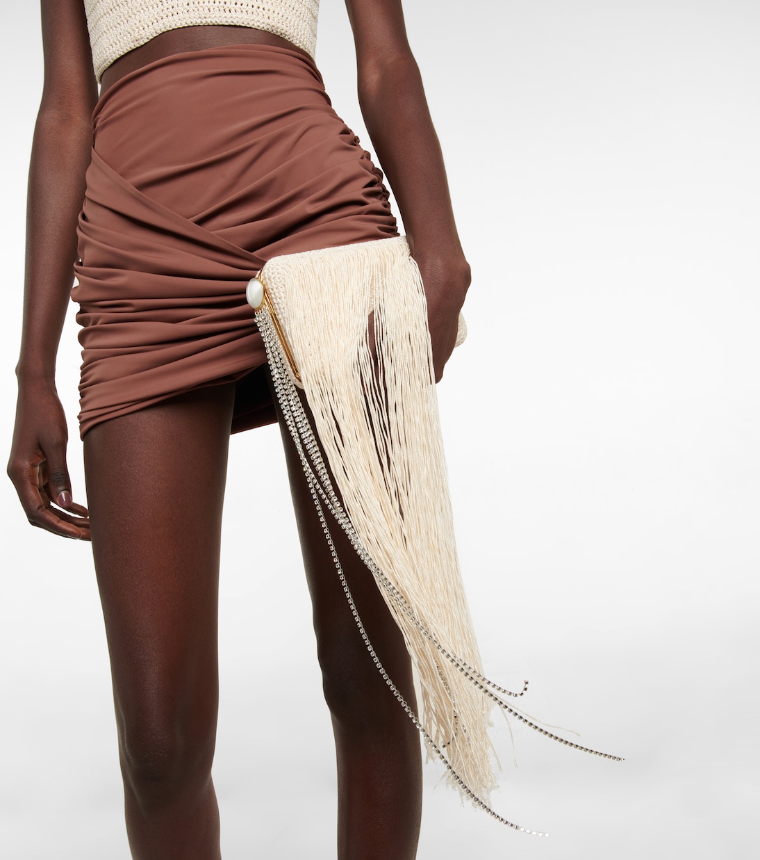 Clutch Lelia in crochet con frange | Magda Butrym