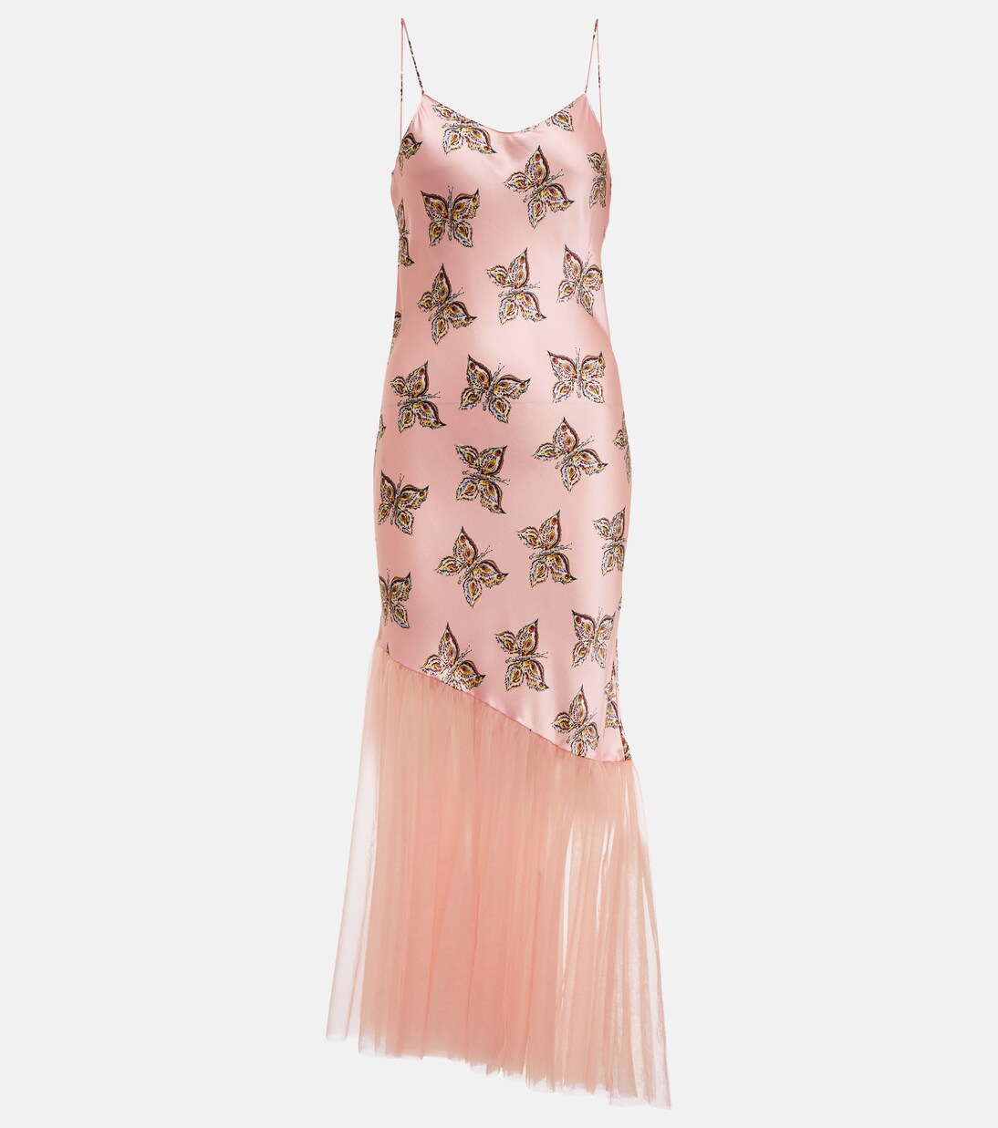 Robe imprimée en satin de soie et tulle | Rodarte