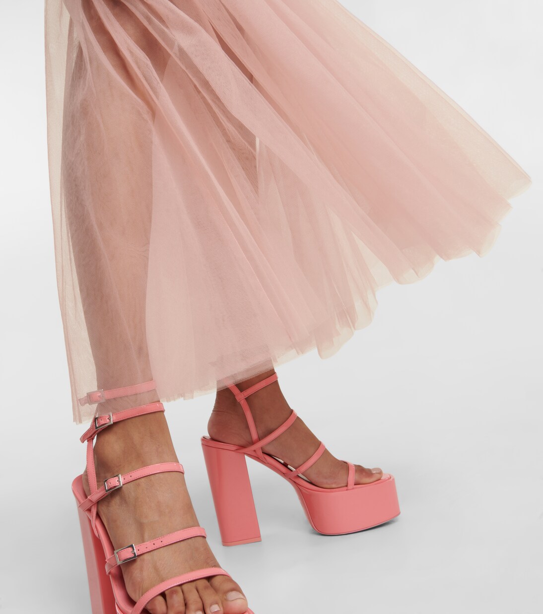 Robe imprimée en satin de soie et tulle | Rodarte