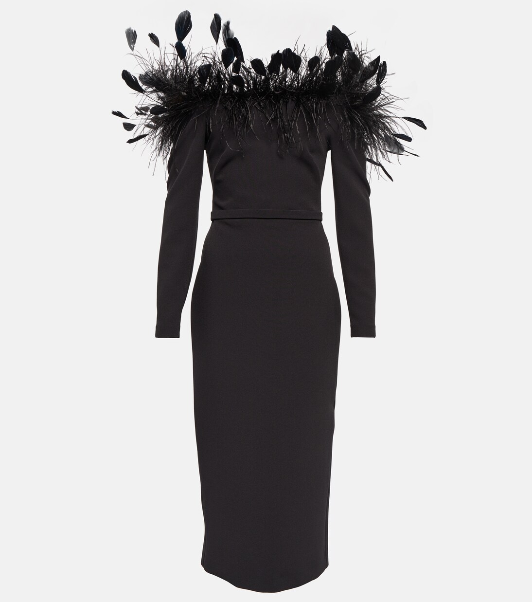 Robe midi à plumes | Safiyaa