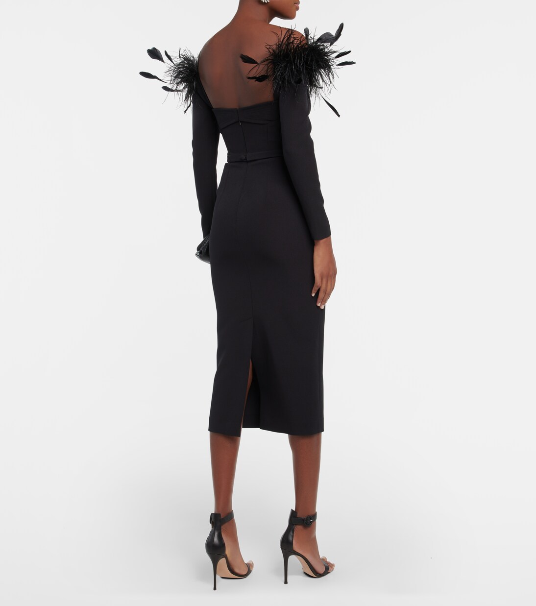Robe midi à plumes | Safiyaa