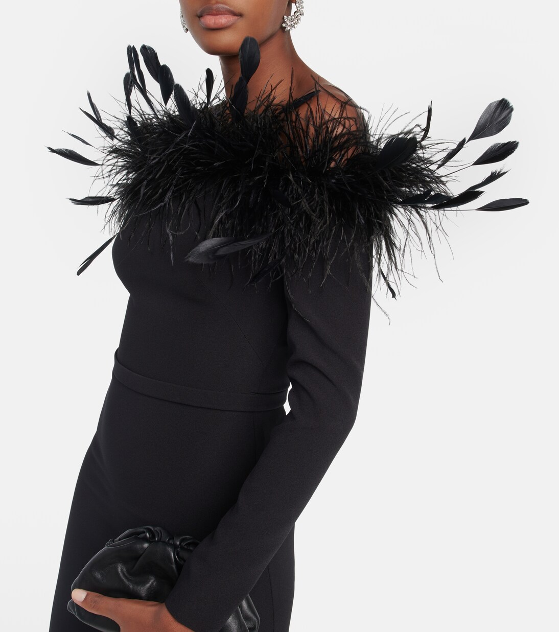 Robe midi à plumes | Safiyaa