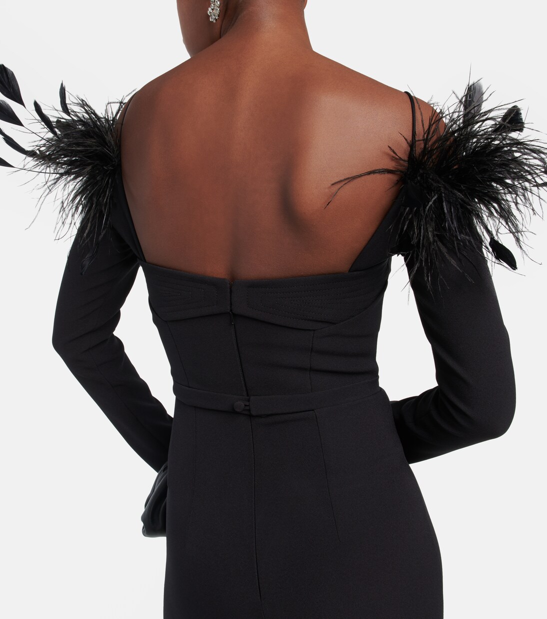 Robe midi à plumes | Safiyaa