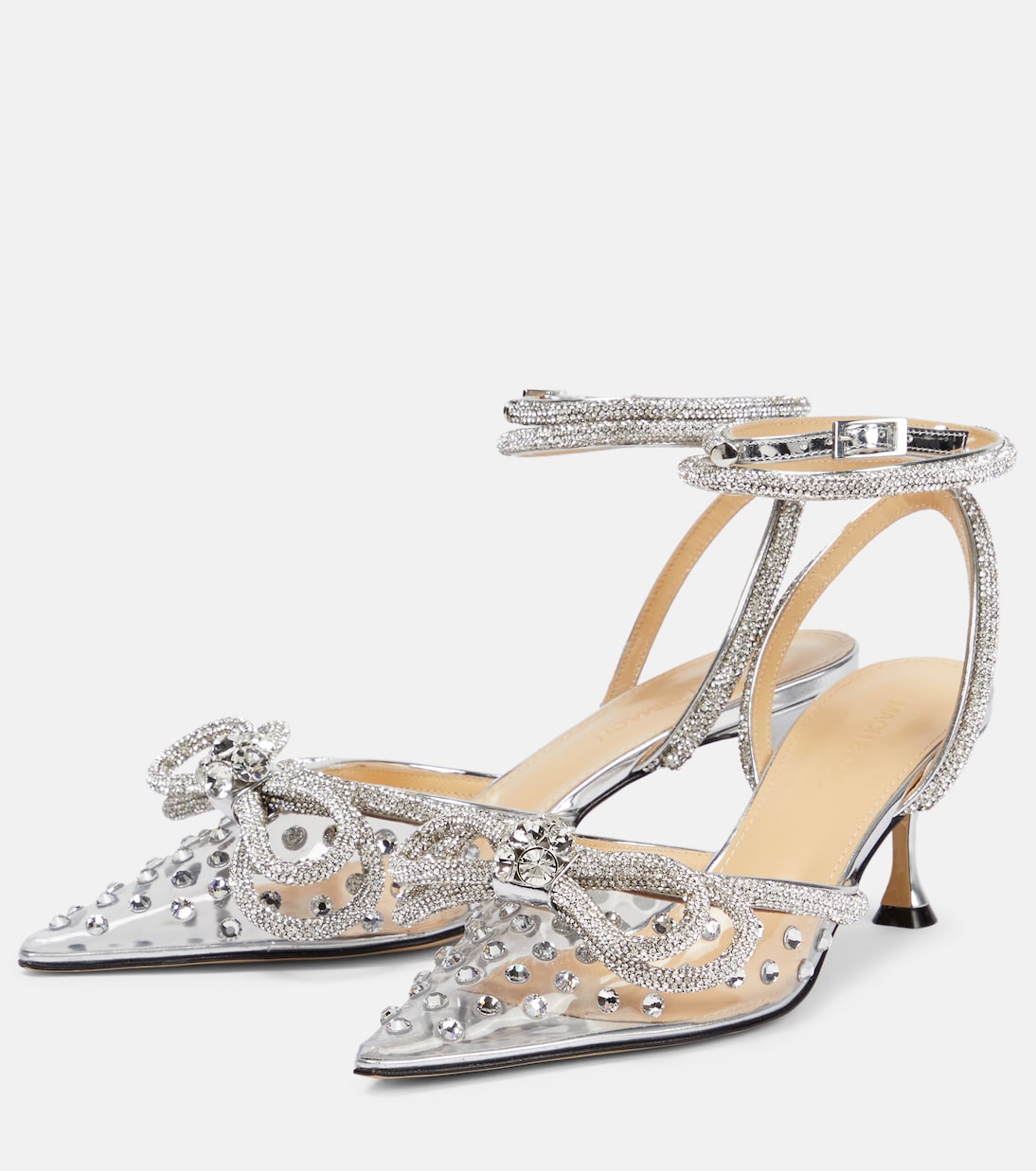 Double Bow embellished PVC pumps | Mach & Mach