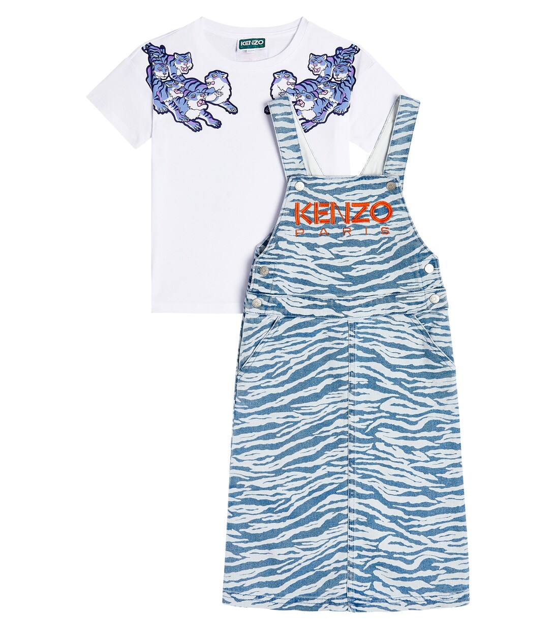 Cotton jersey T-shirt and dress set | Kenzo Kids