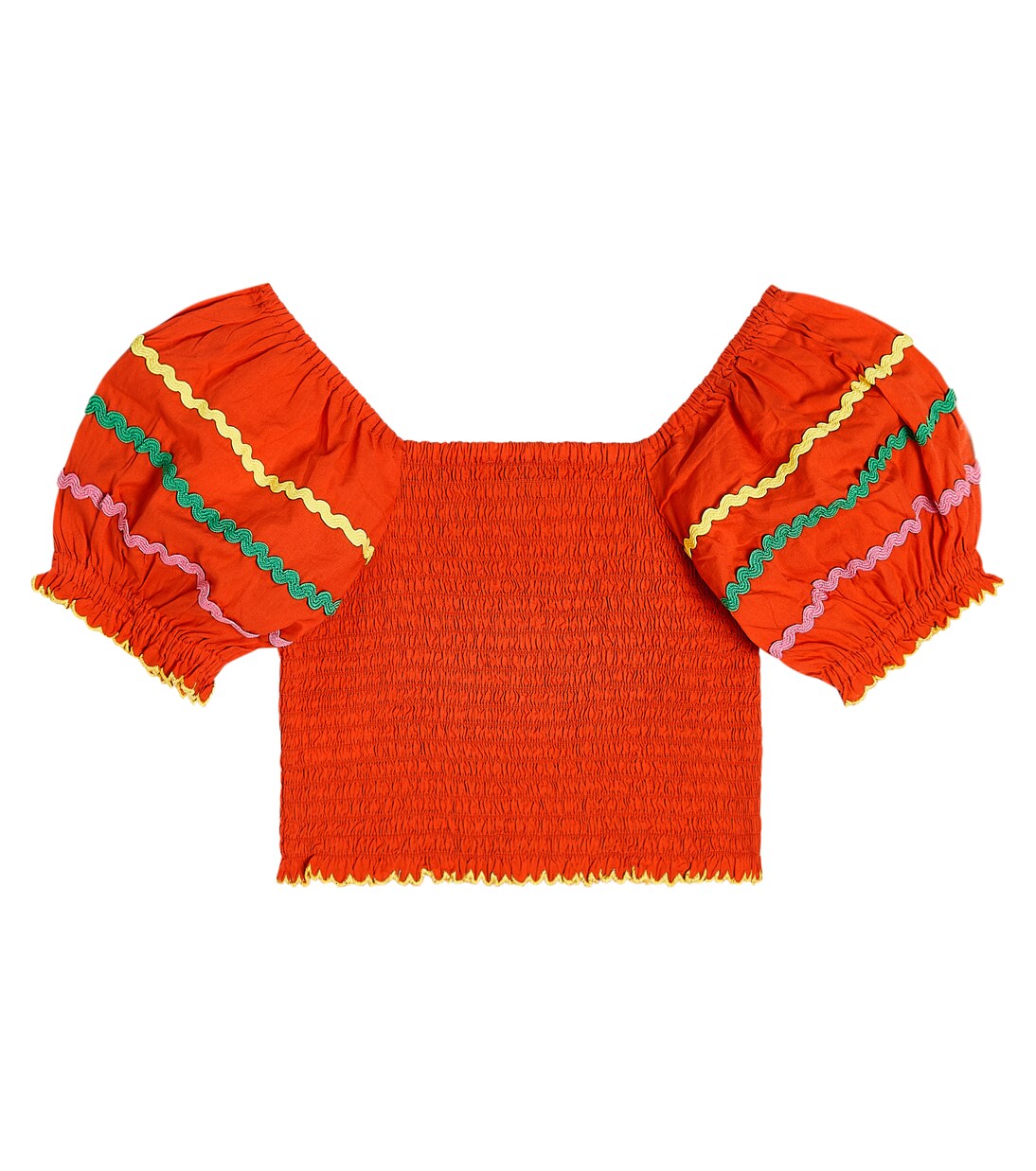 Shirred embroidered cotton top | Stella McCartney Kids