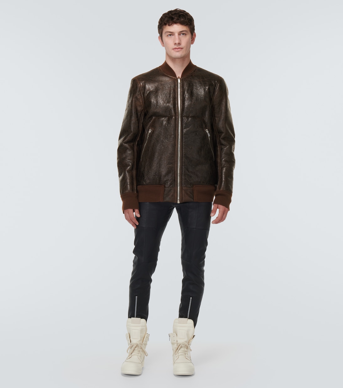 Leather and shearling jacket | Rick Owens