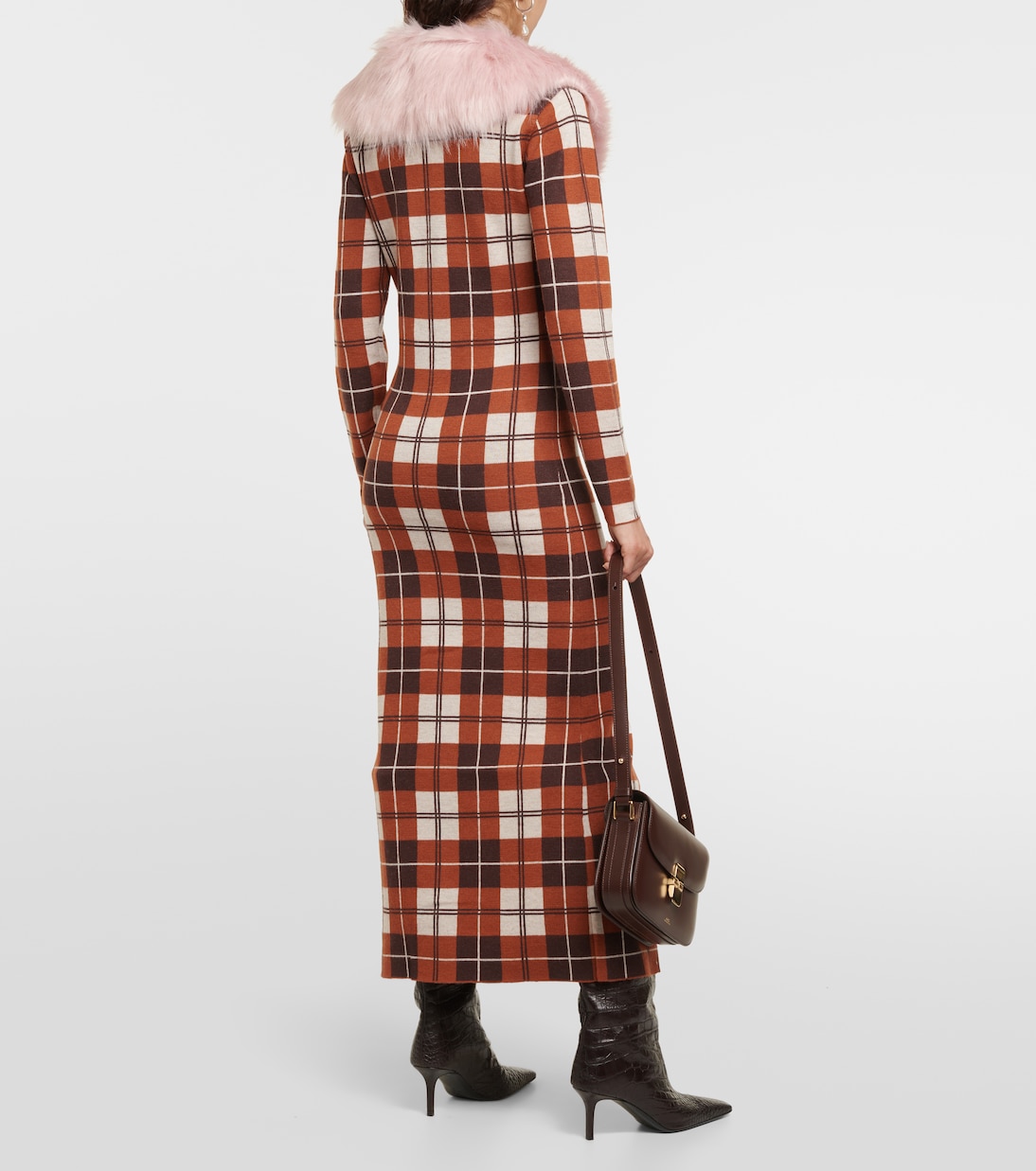 Robe midi Ravid en laine à carreaux | Dodo Bar Or