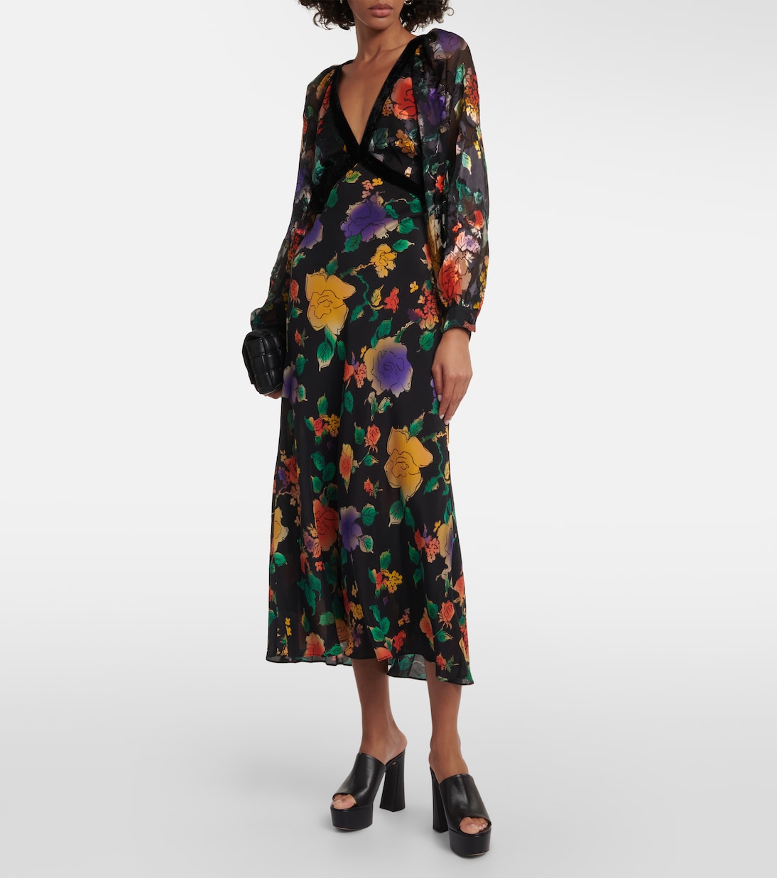 Bedrucktes Midikleid aus Seide | Rixo