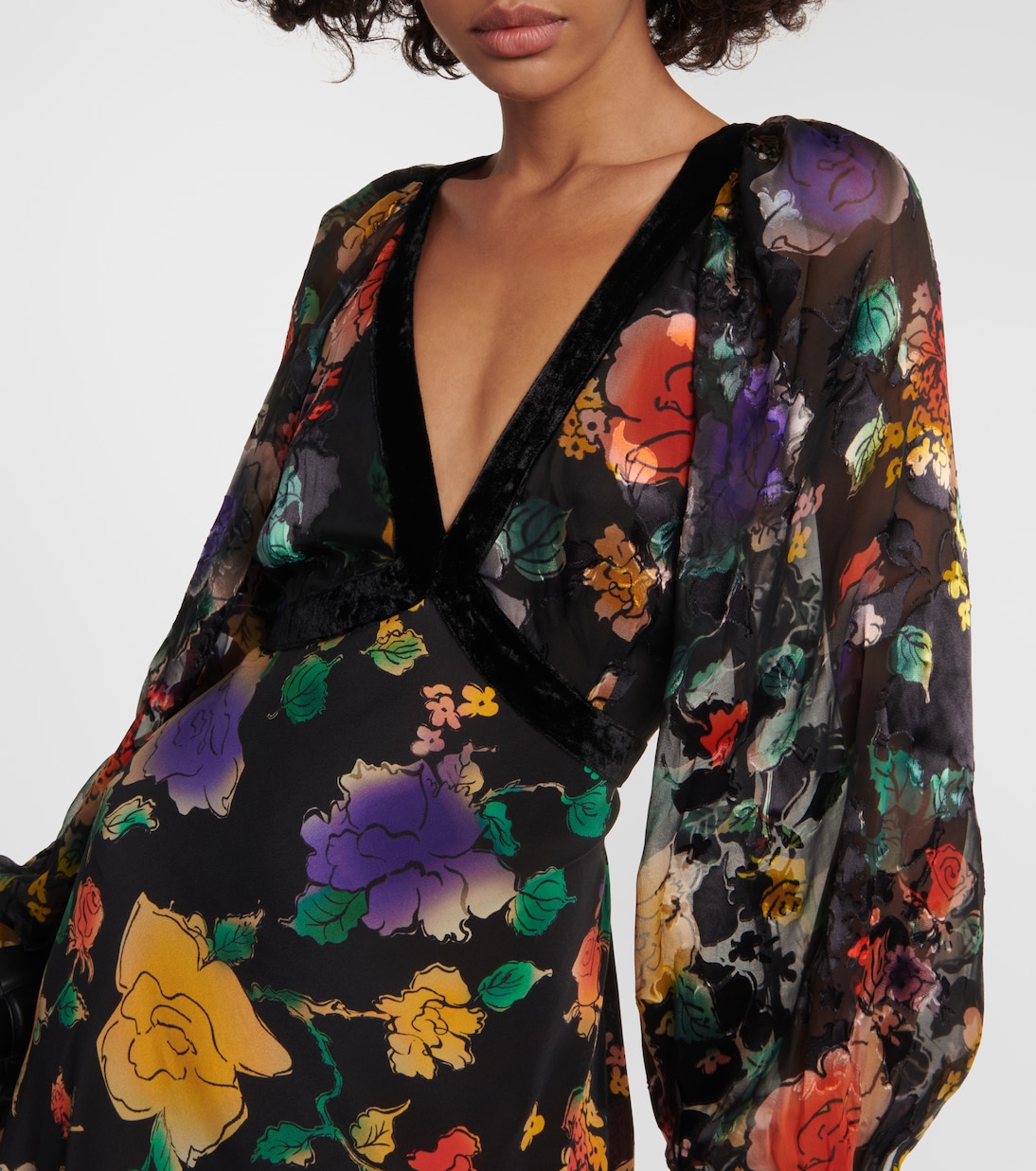 Bedrucktes Midikleid aus Seide | Rixo