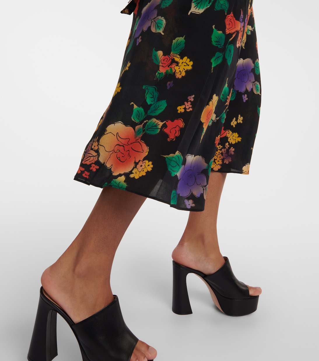 Bedrucktes Midikleid aus Seide | Rixo