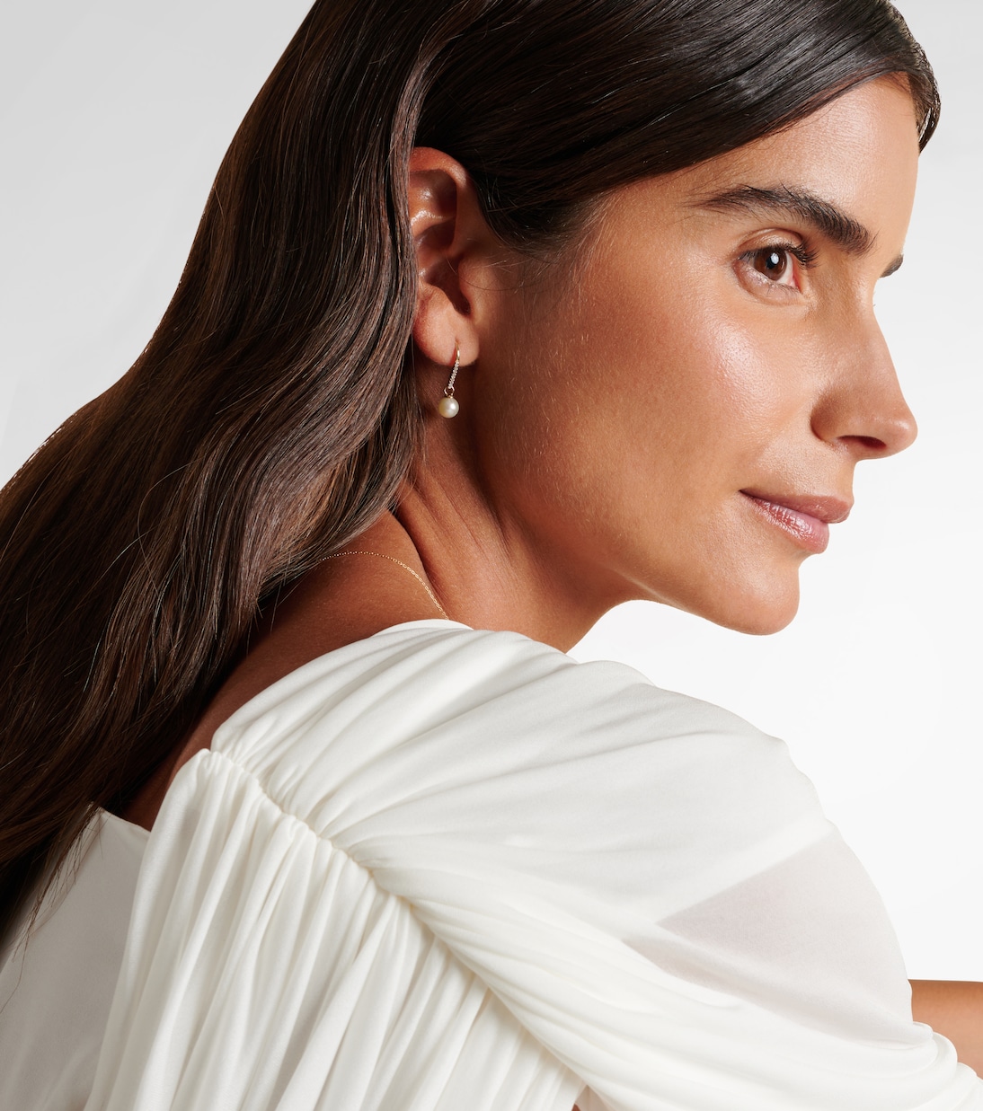 Orecchini in oro 14kt con diamanti e perle | Mateo