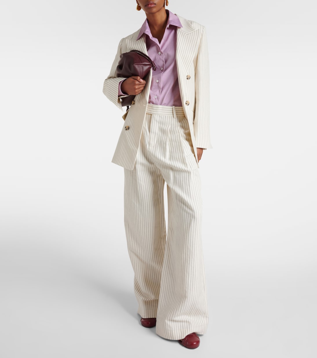 Pantaloni a gamba larga in cotone e lino | Frame