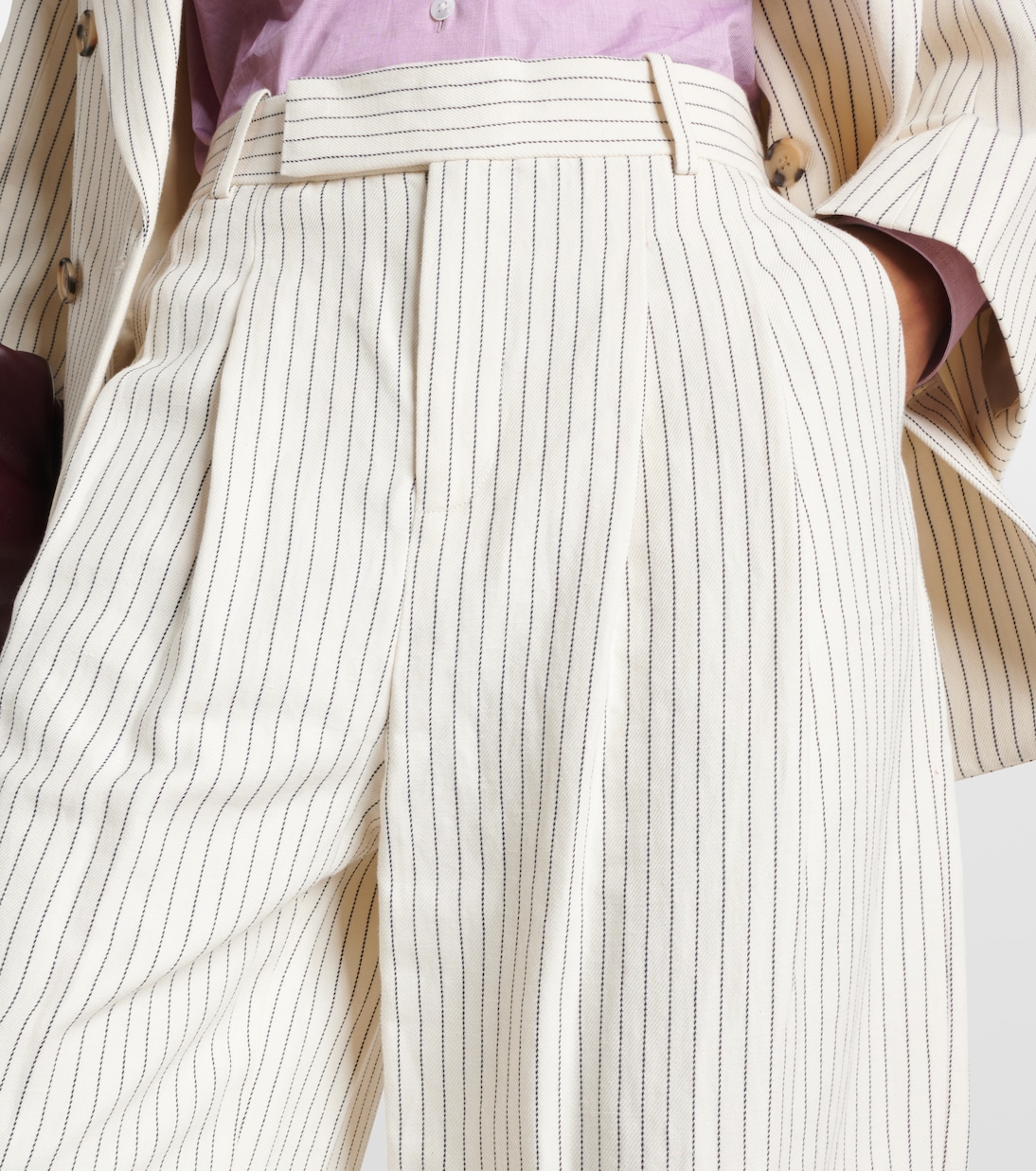 Pantaloni a gamba larga in cotone e lino | Frame