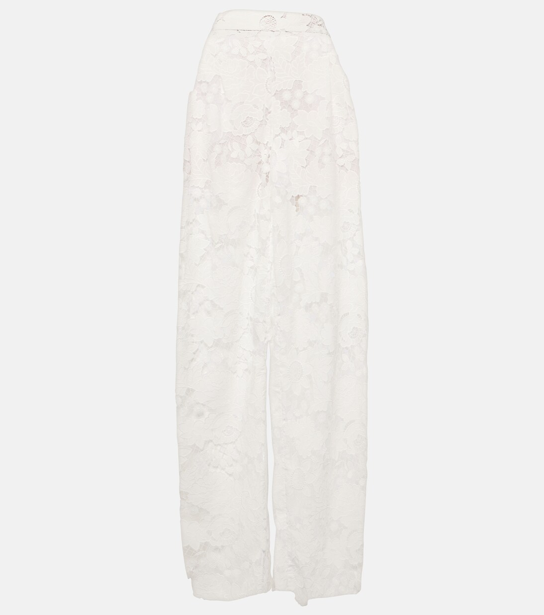 Weite High-Rise-Hose aus Spitze | Oscar de la Renta