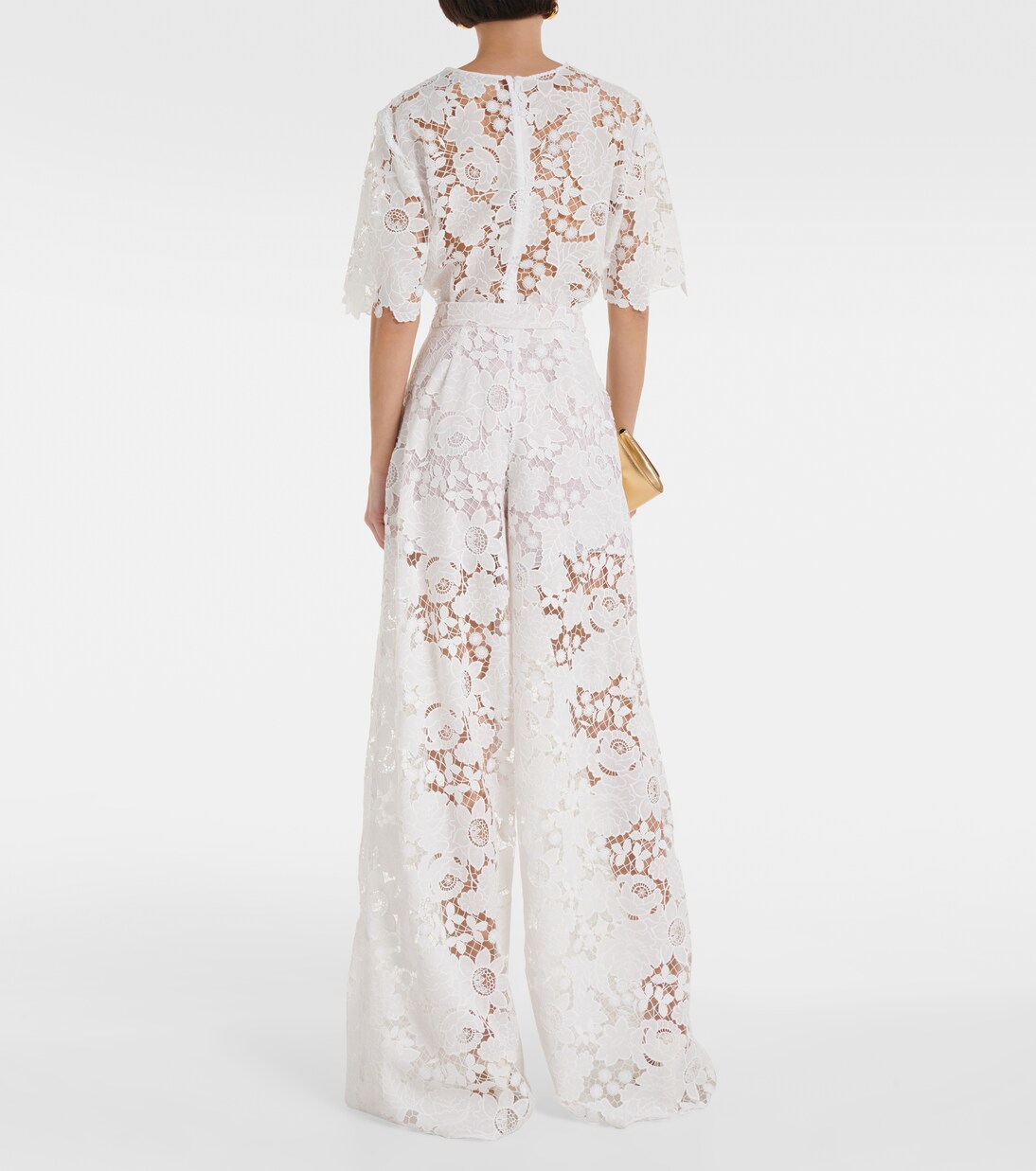 Weite High-Rise-Hose aus Spitze | Oscar de la Renta