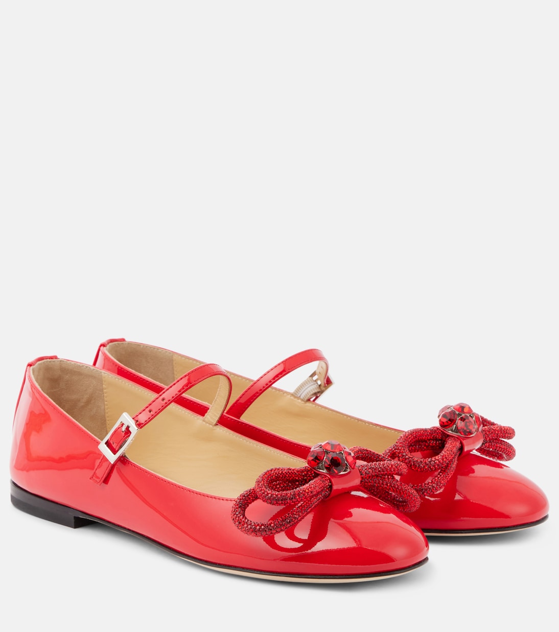 Bow-detail patent leather Mary Jane flats | Mach & Mach