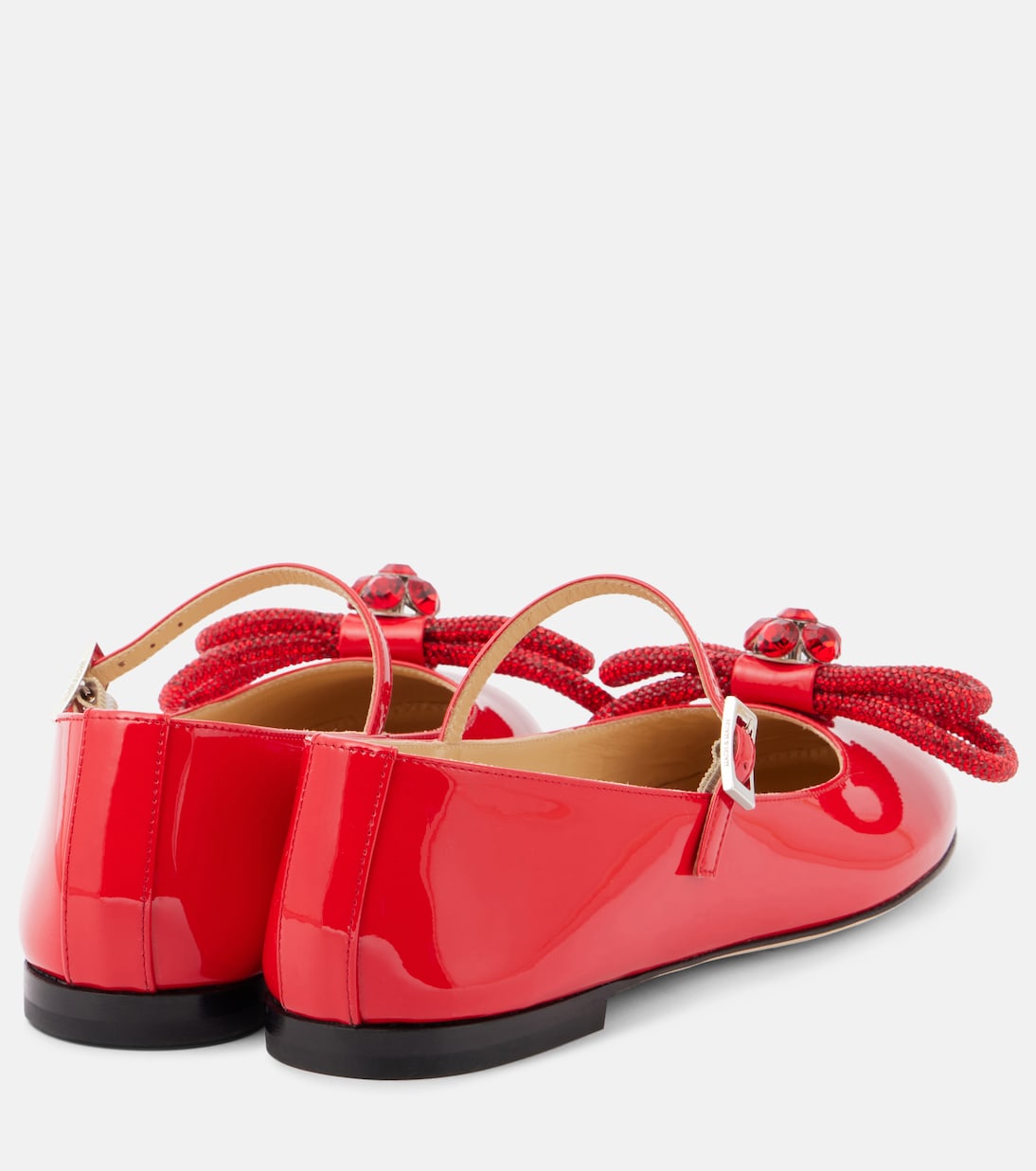 Bow-detail patent leather Mary Jane flats | Mach & Mach