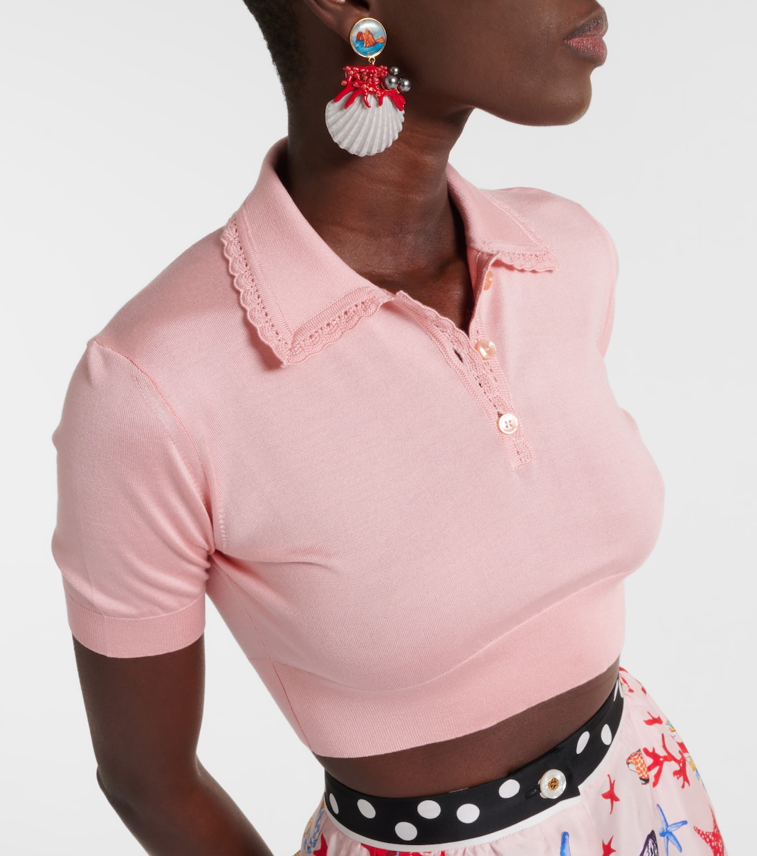 Cropped-Top Capri aus Seide | Dolce&Gabbana