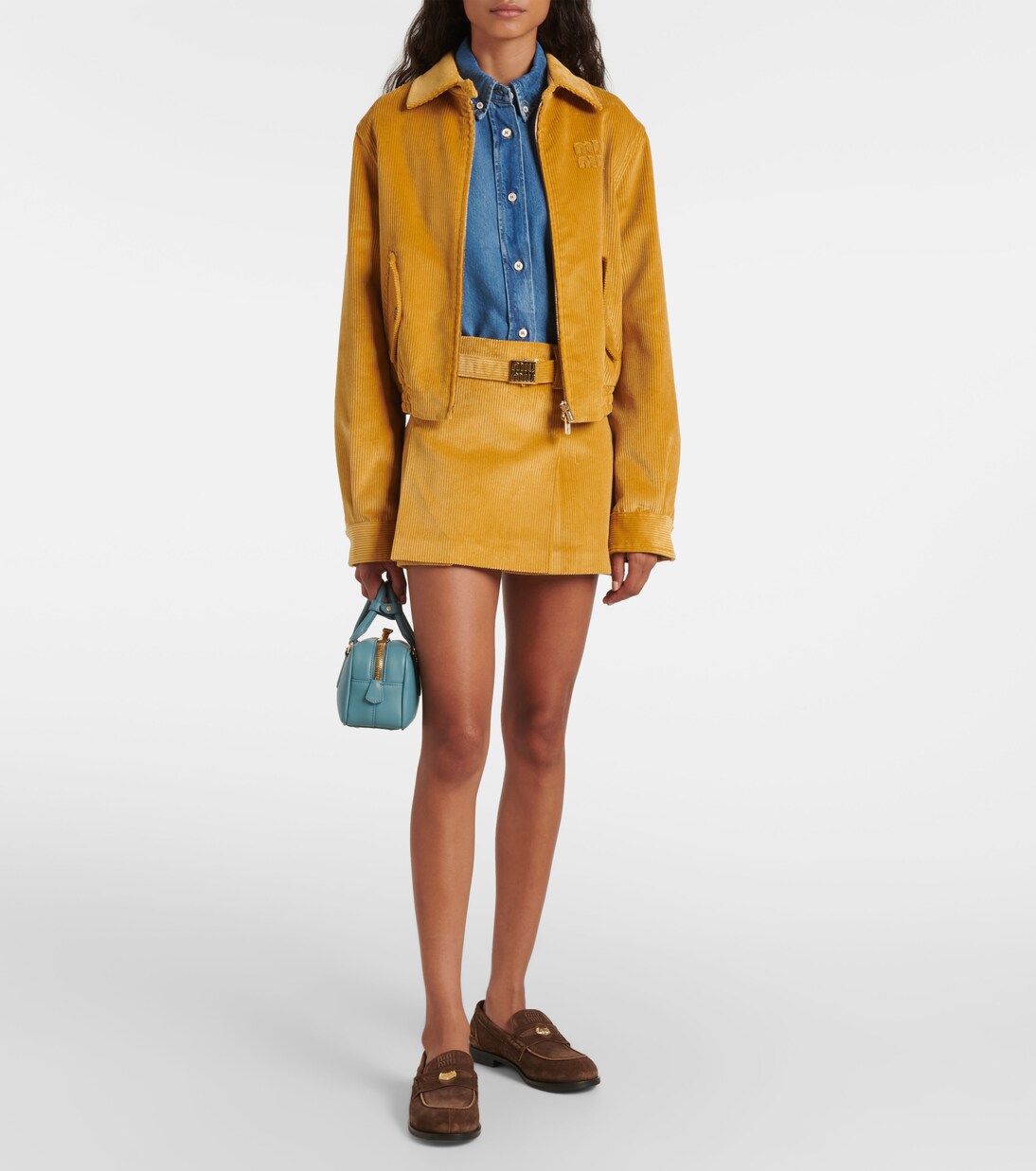 Cotton corduroy miniskirt | Miu Miu