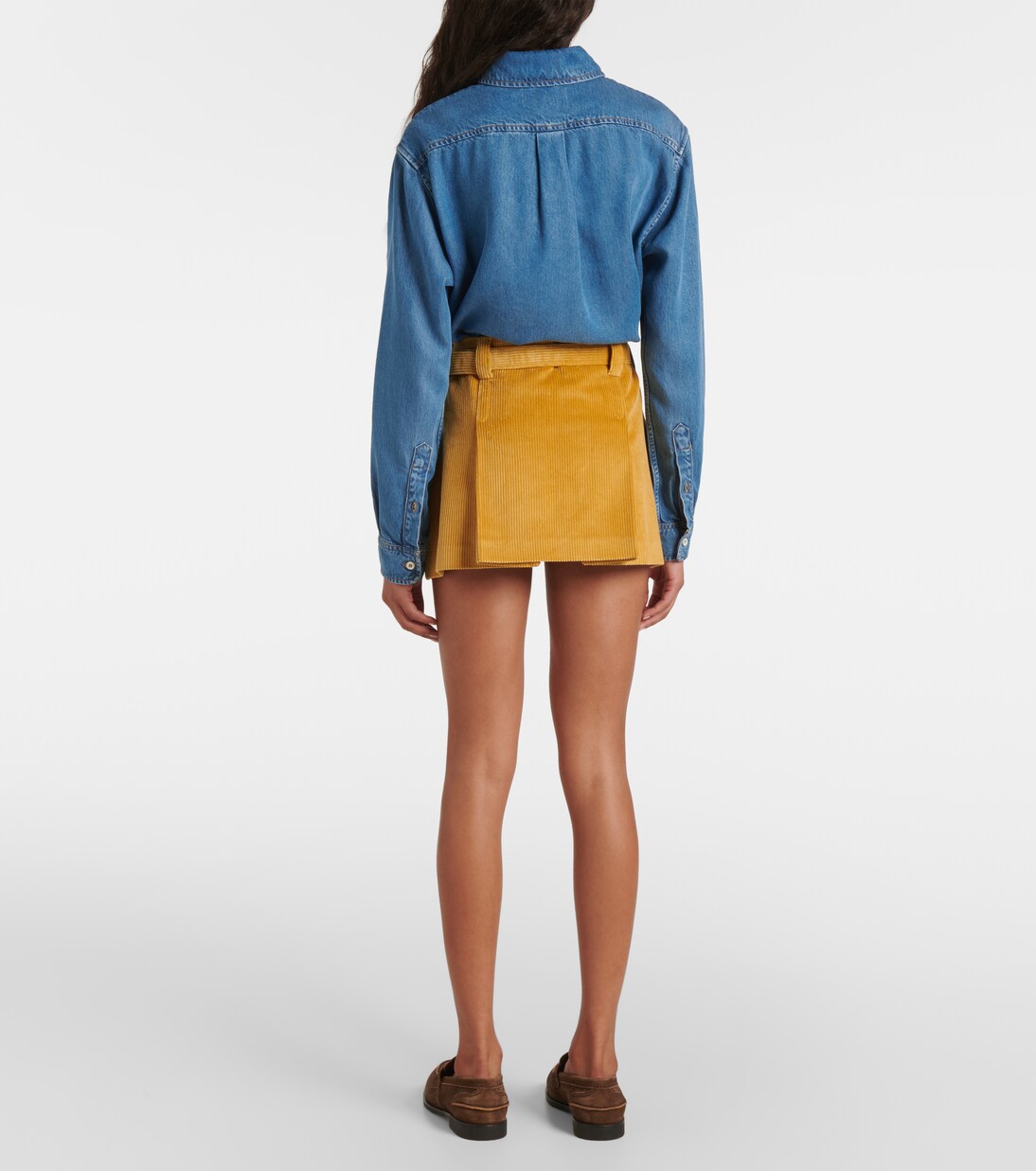 Cotton corduroy miniskirt | Miu Miu