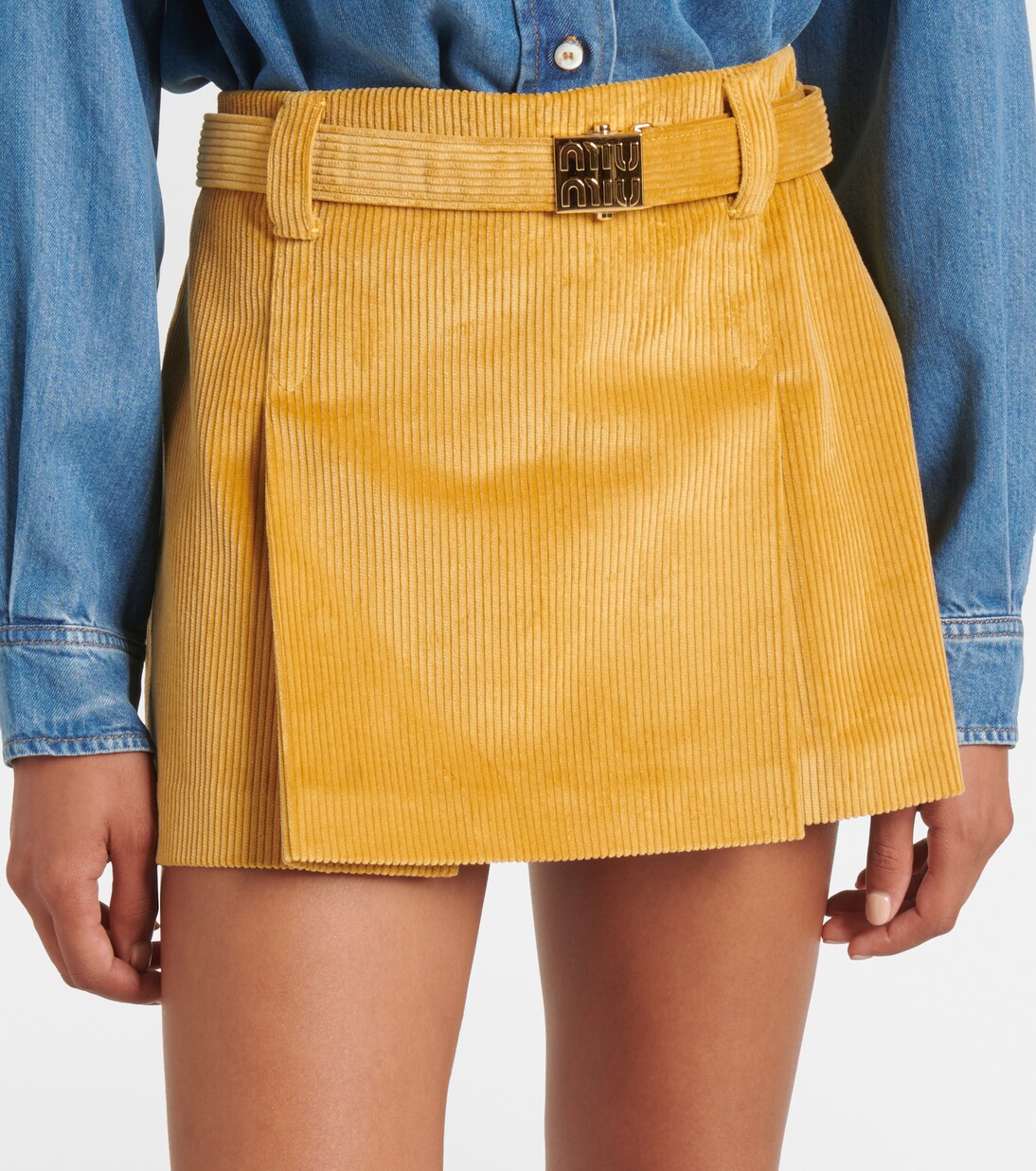 Cotton corduroy miniskirt | Miu Miu