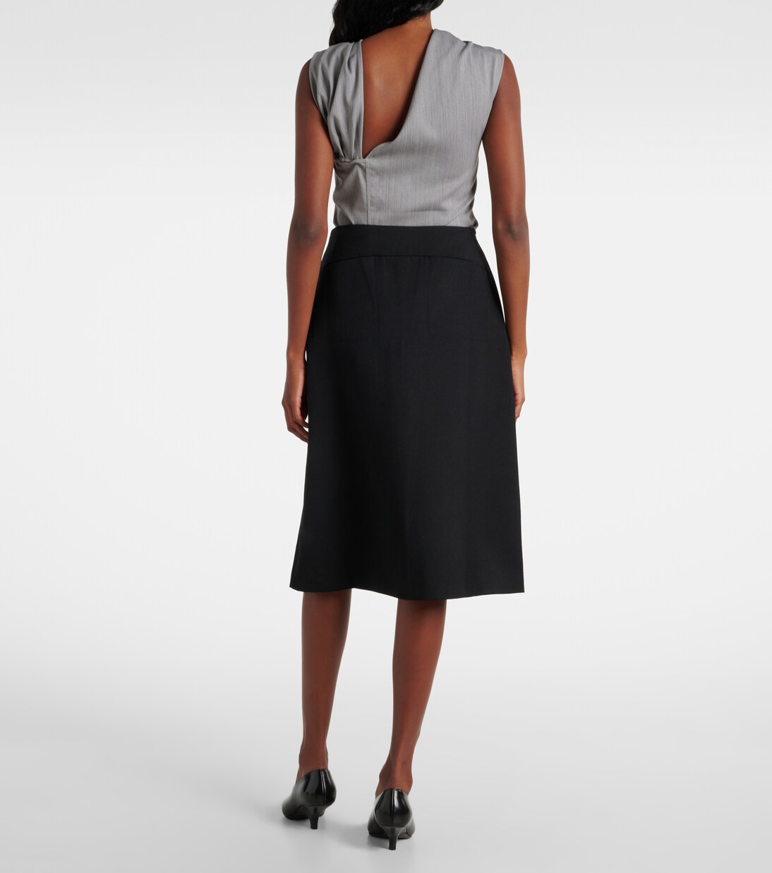 Bleistiftrock aus Wolle mit Pailletten | Jacques Wei