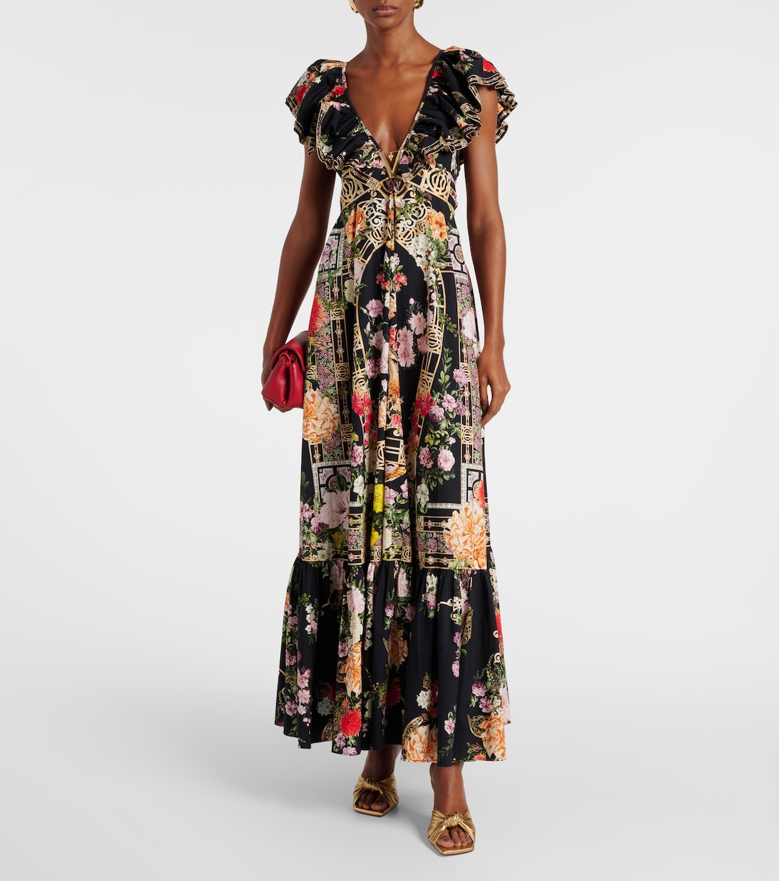 Bedrucktes Maxikleid aus Baumwolle | Camilla