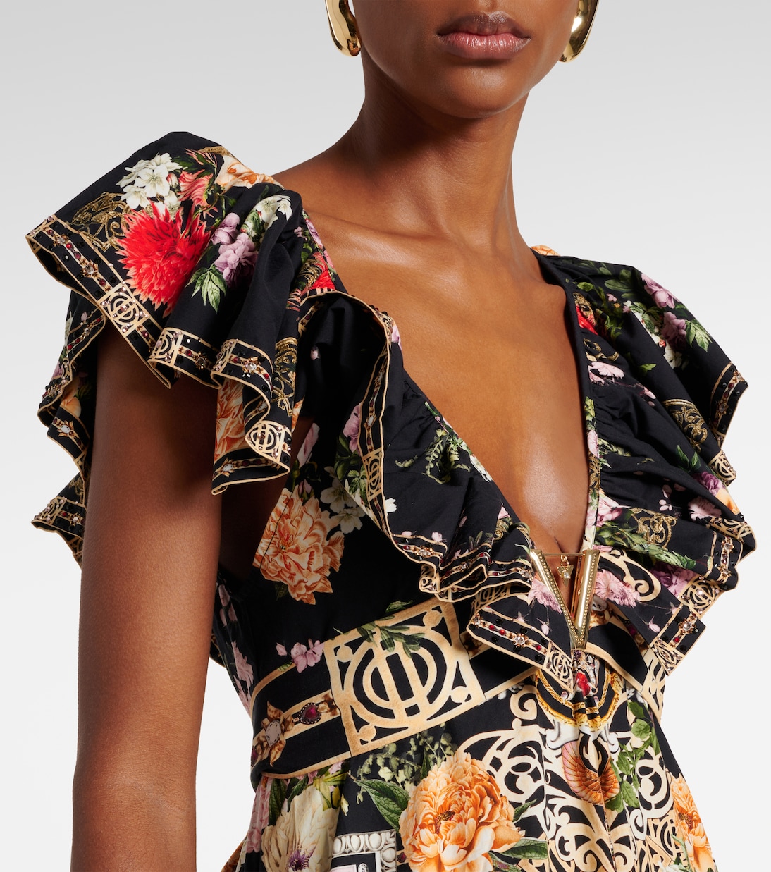 Bedrucktes Maxikleid aus Baumwolle | Camilla