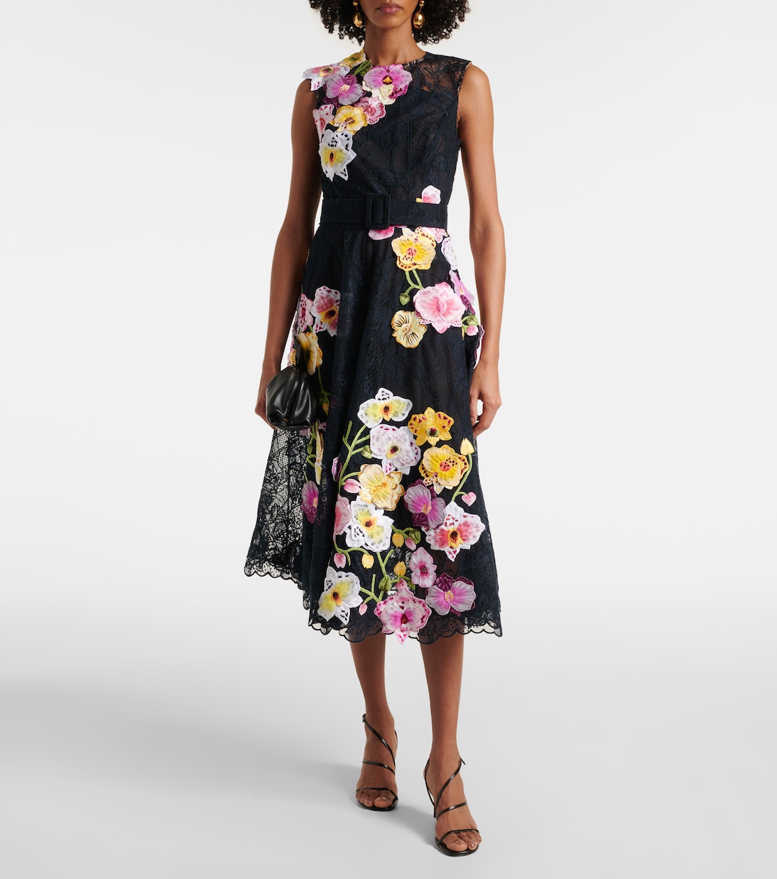 Besticktes Cocktailkleid Orchid aus Spitze | Oscar de la Renta