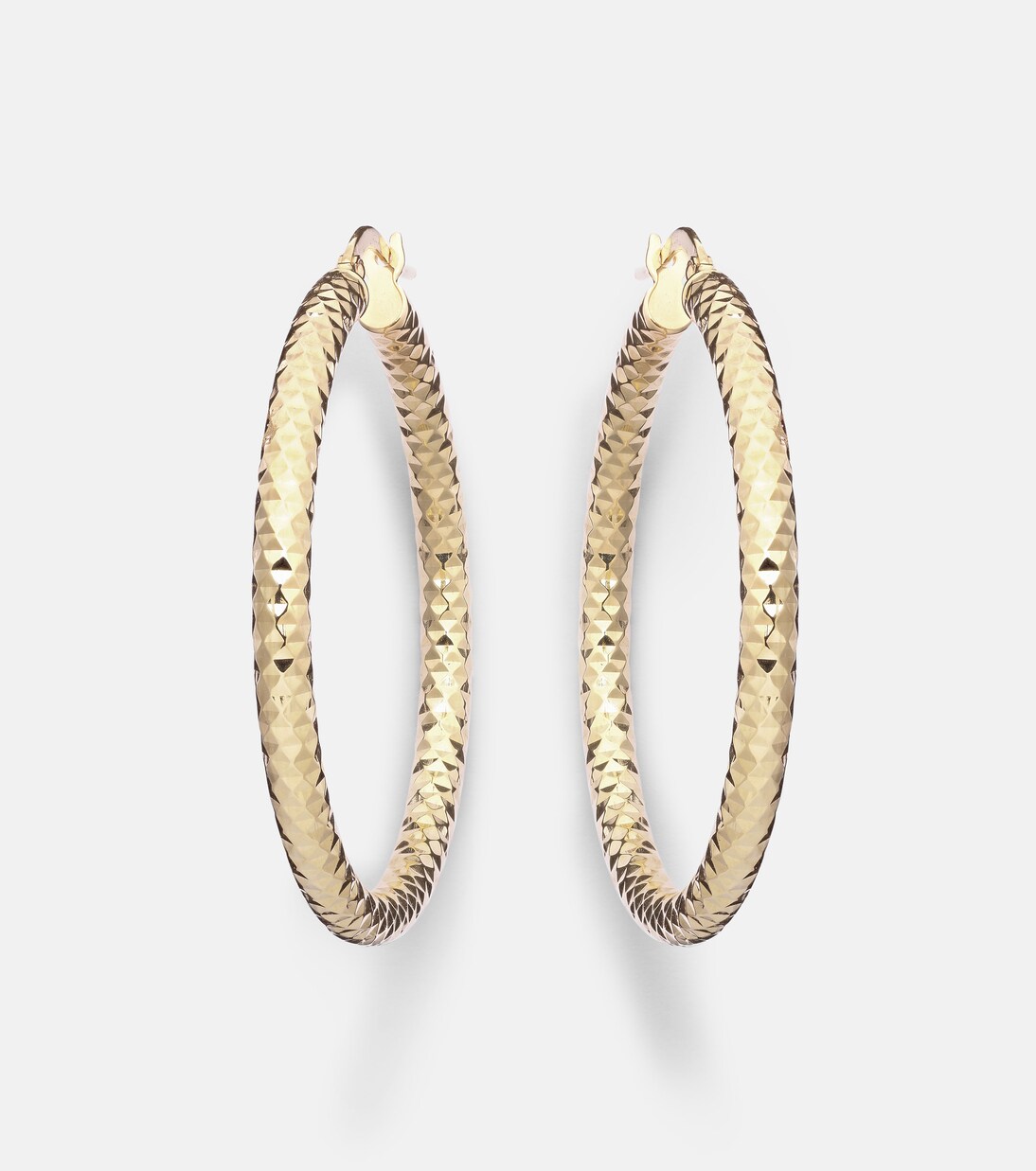 Bold Sparkle Medium 14kt gold hoop earrings | Stone and Strand