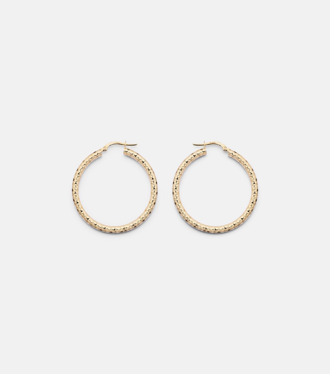 Bold Sparkle Medium 14kt gold hoop earrings | Stone and Strand