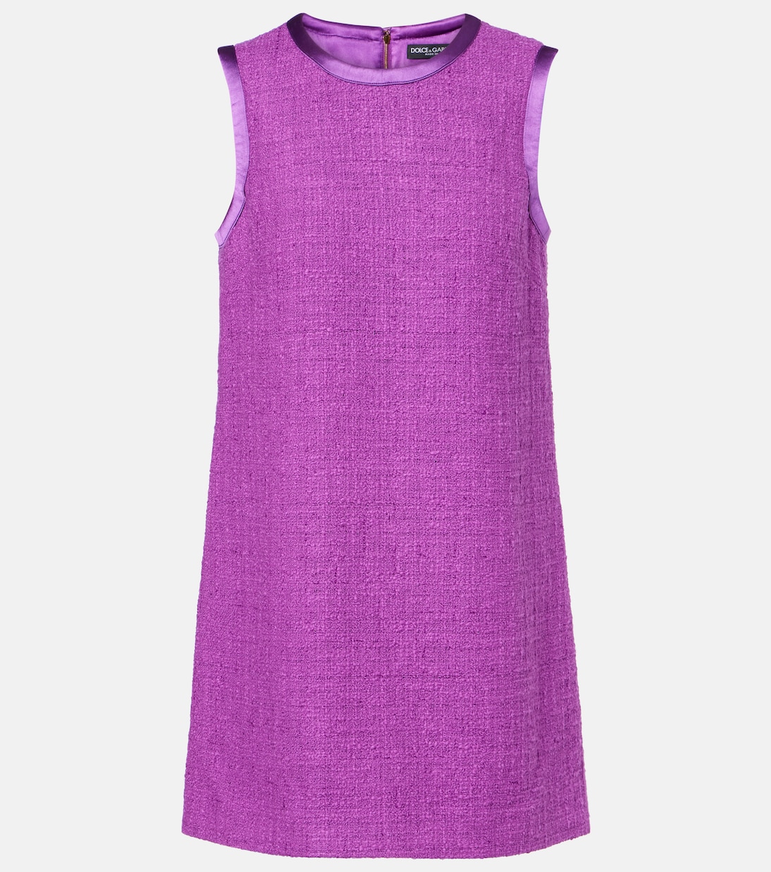 Vestido corto en mezcla de algodón y seda | Dolce&Gabbana