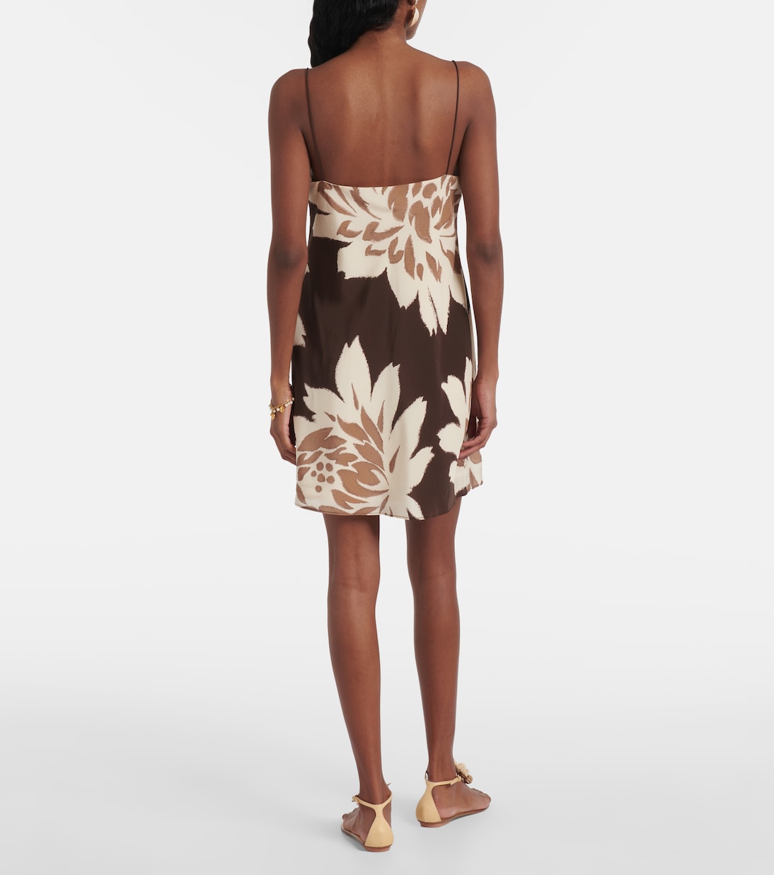 Bedrucktes Slipdress aus Seidensatin | SIR