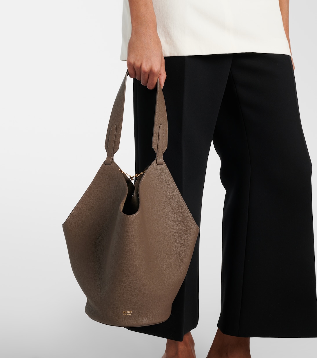Lotus Small leather tote bag | Khaite