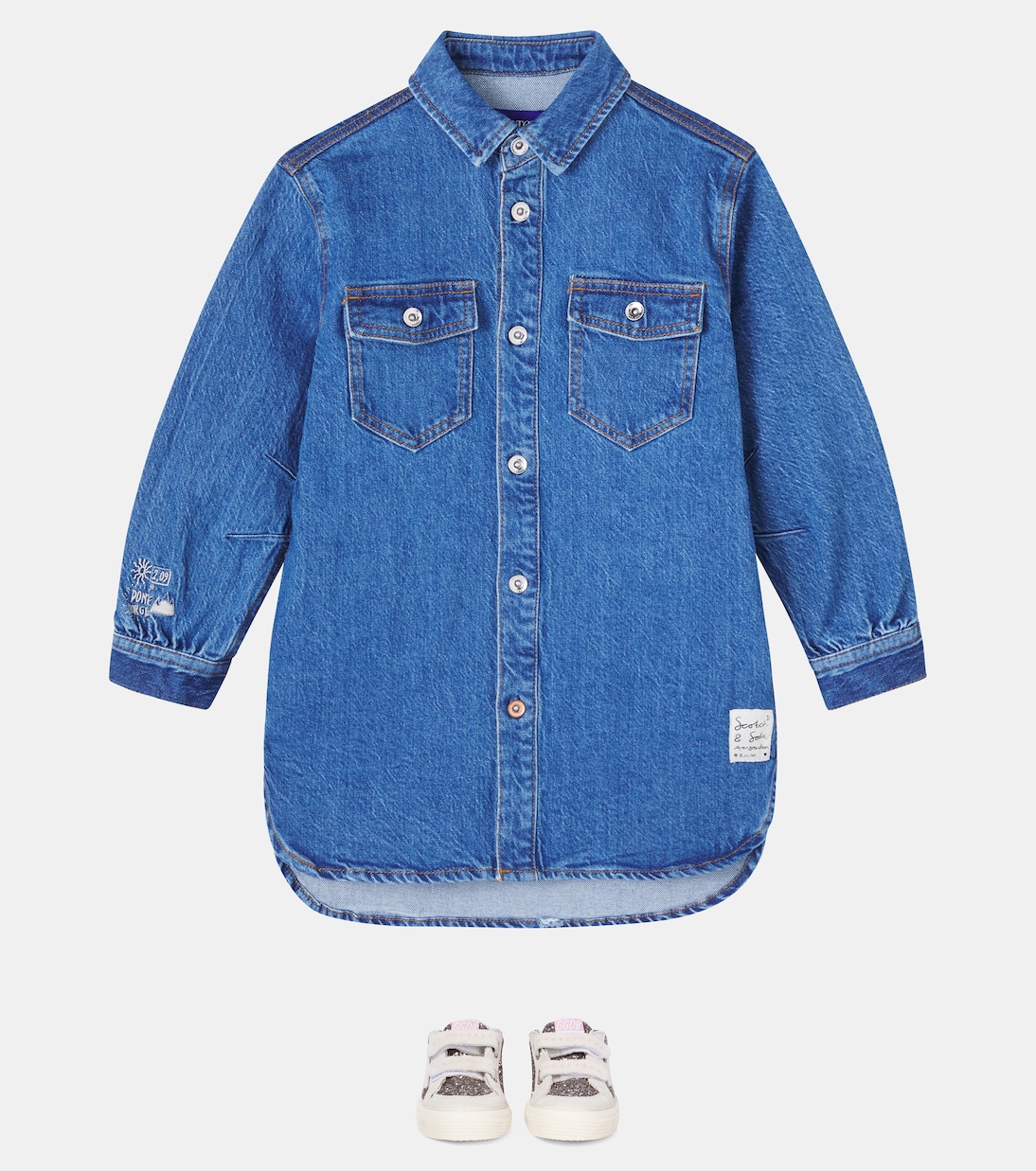 May School glitter and suede sneakers | Golden Goose Kids