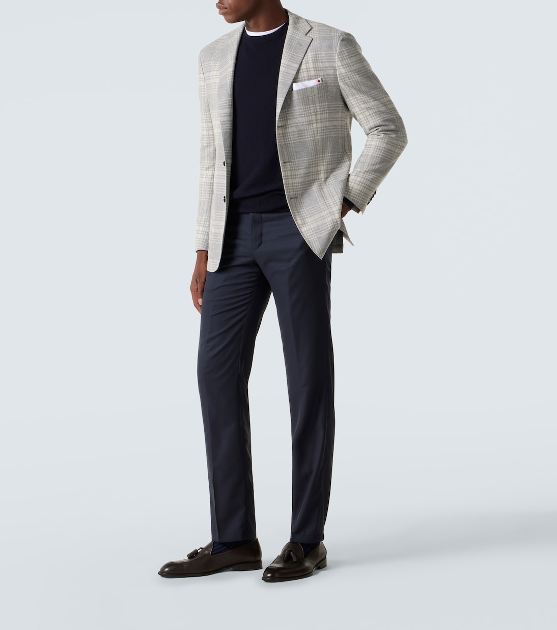Blazer Prince Of Wales en laine mélangée | Kiton