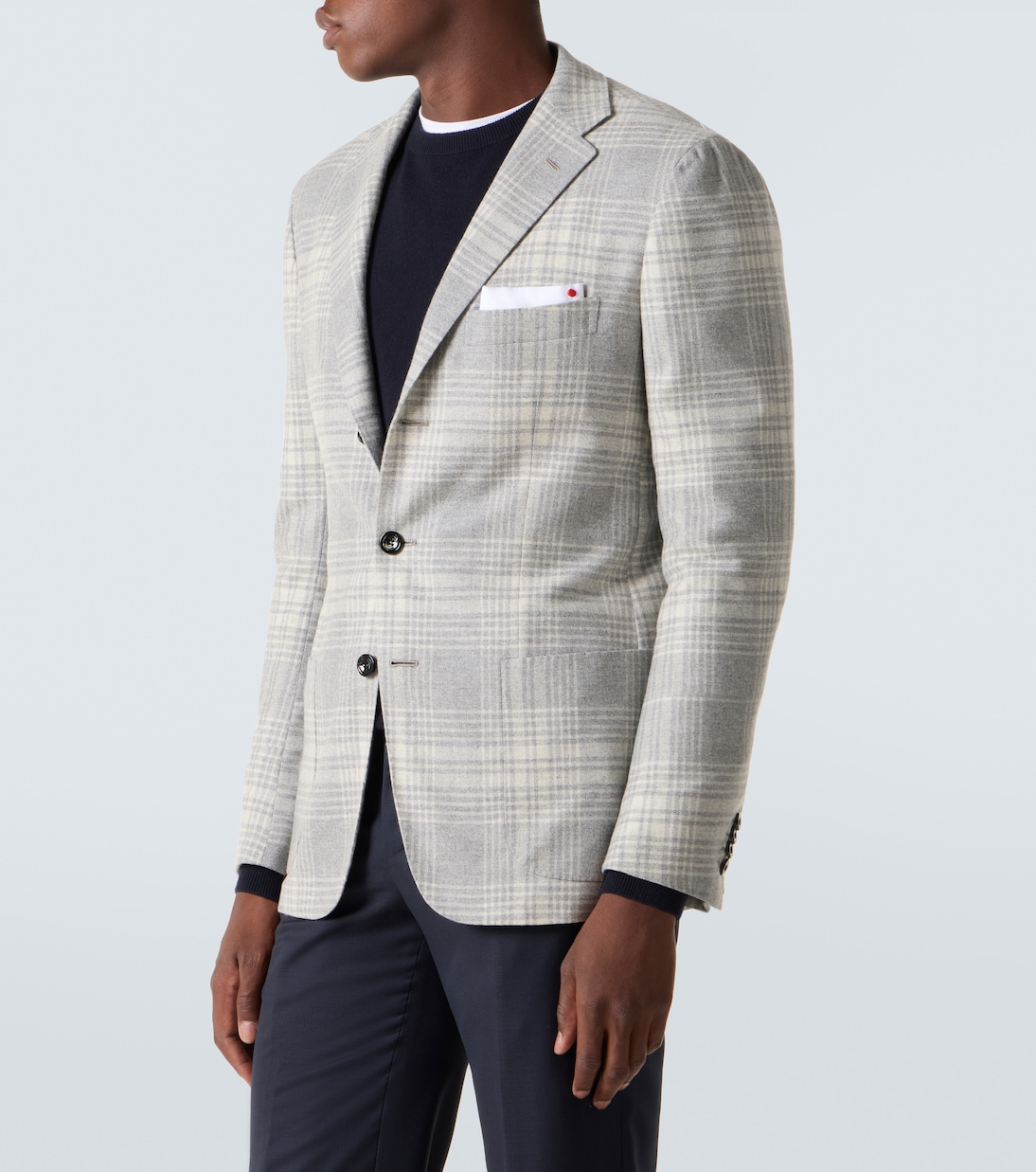 Blazer Prince Of Wales en laine mélangée | Kiton