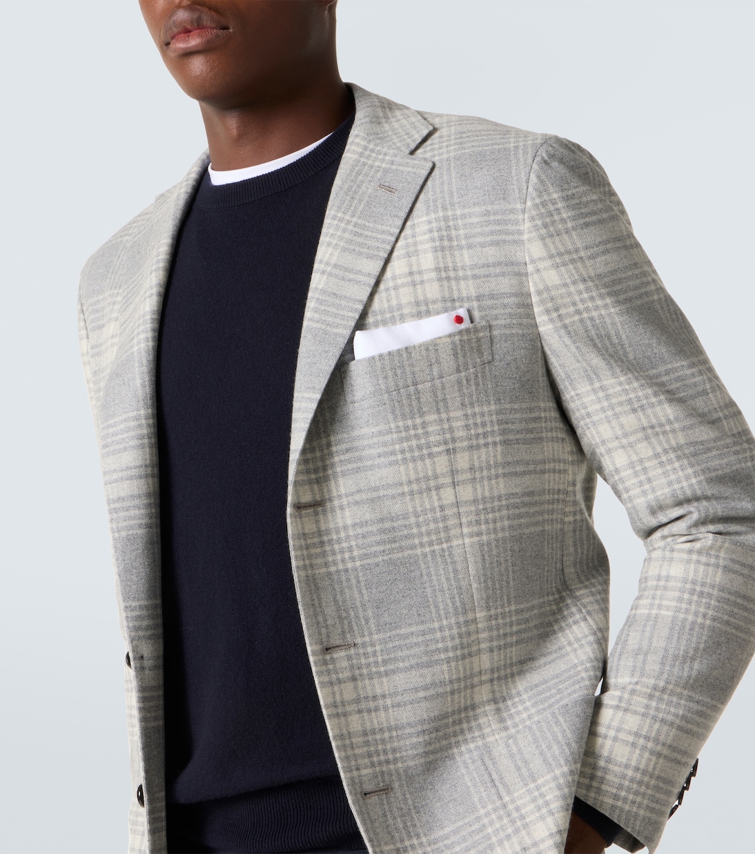 Blazer Prince Of Wales en laine mélangée | Kiton