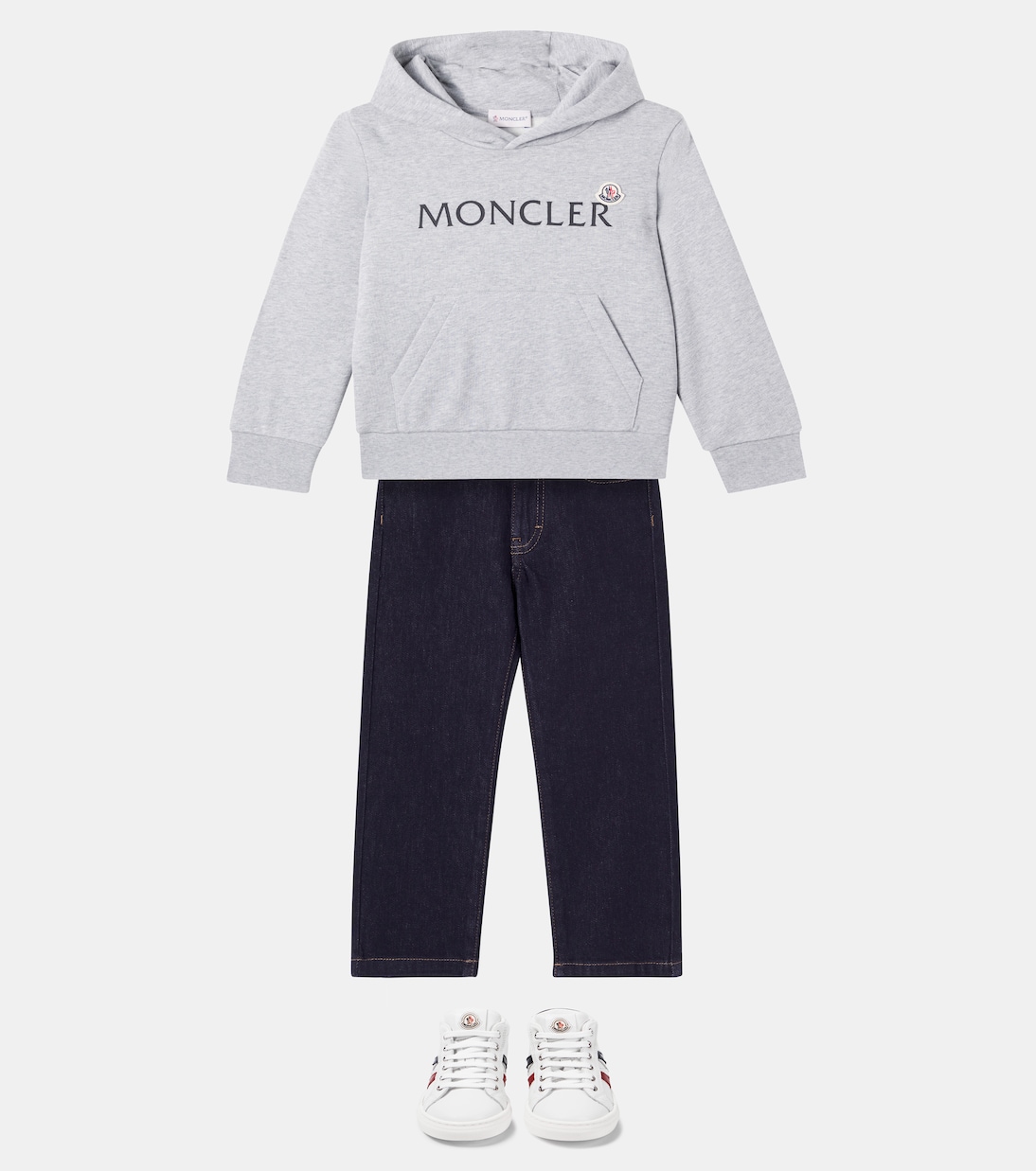 Logo cotton jersey hoodie | Moncler Enfant