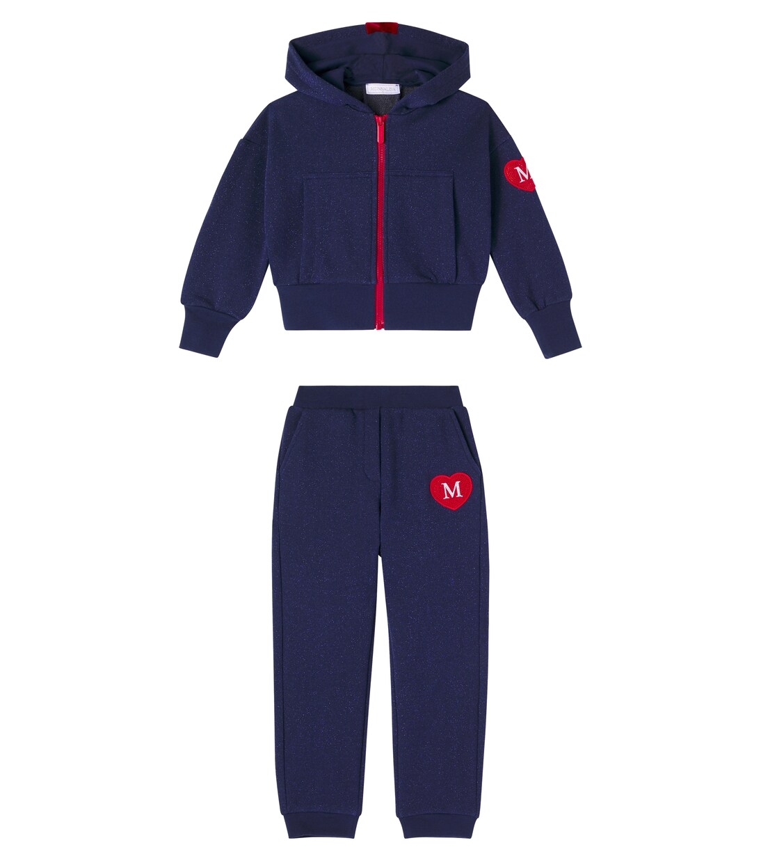 Embellished cotton-blend hoodie and sweatpants set | Monnalisa