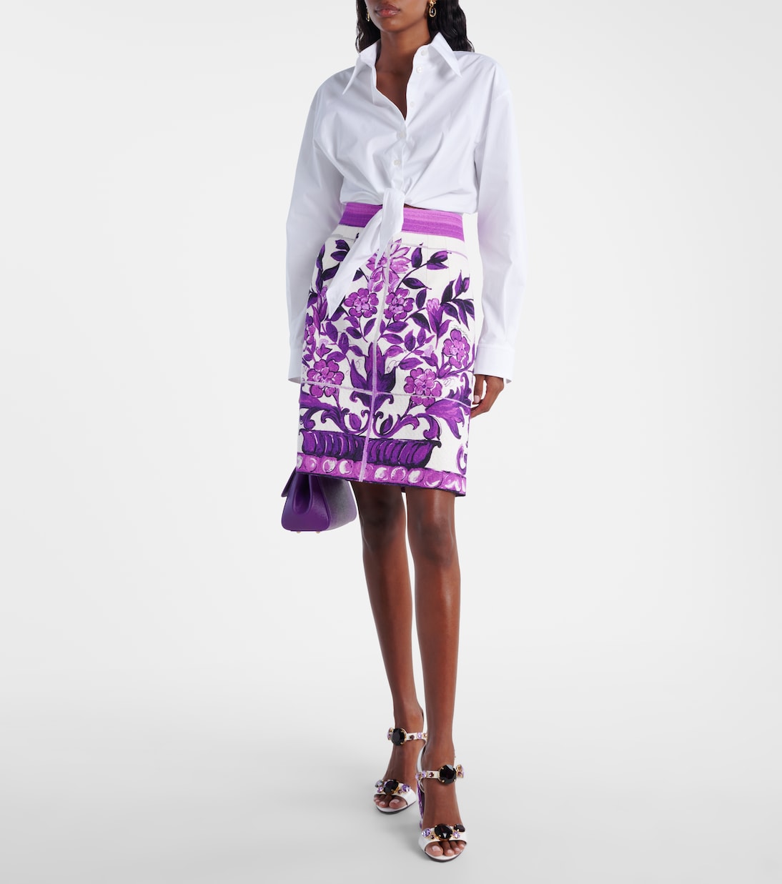 Sandali in pelle con decorazione Majolica | Dolce&Gabbana