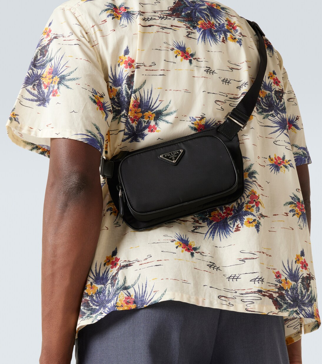 Re-Nylon leather-trimmed belt bag | Prada