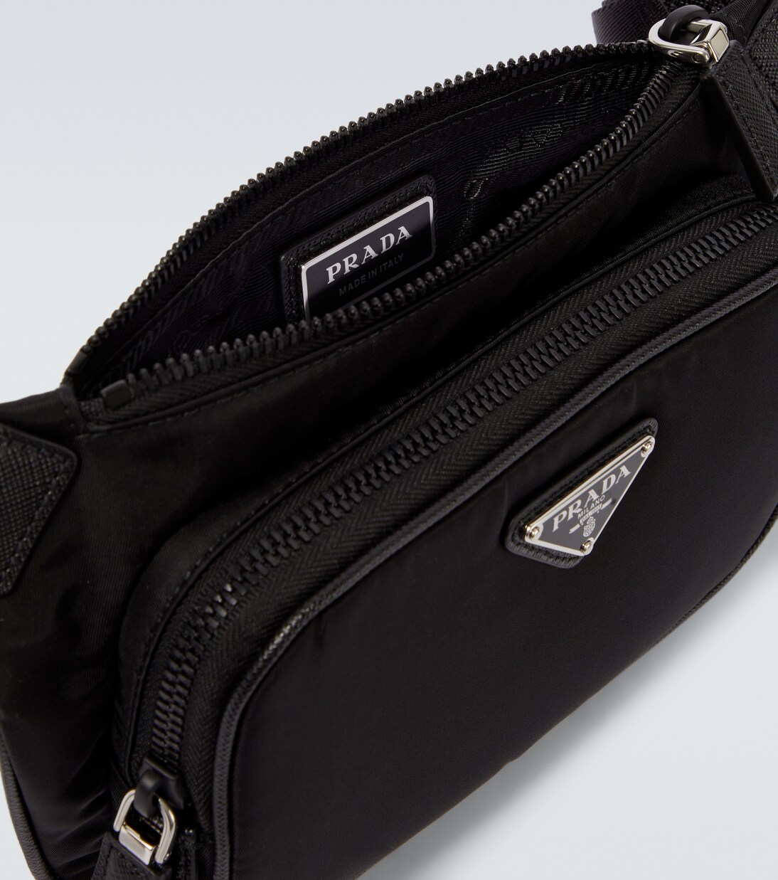 Re-Nylon leather-trimmed belt bag | Prada