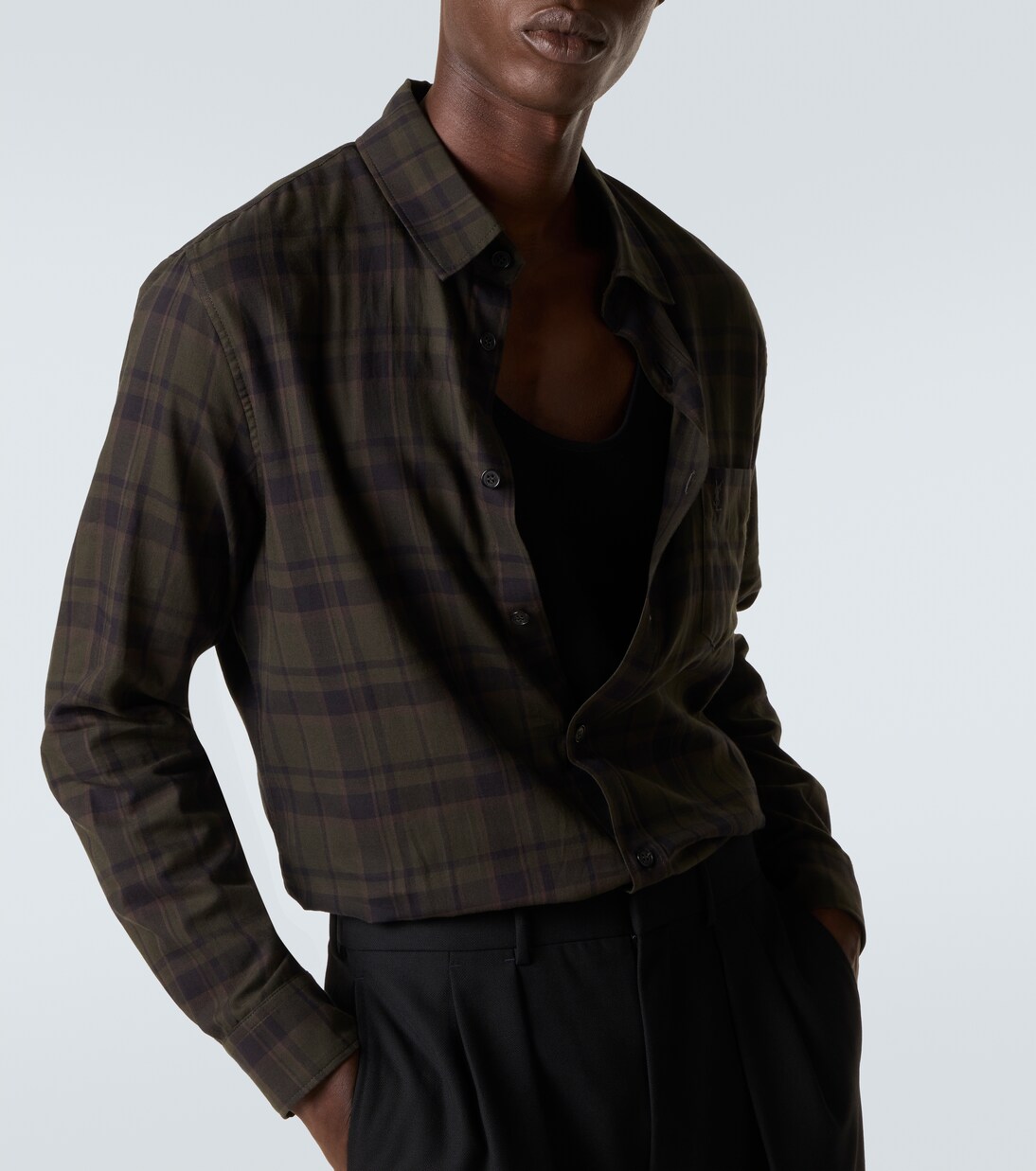 Cassandre checked cotton flannel shirt | Saint Laurent