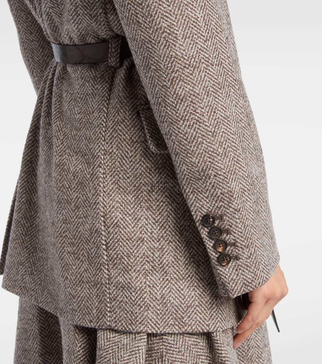 Blazer en mezcla de lana espigado | Brunello Cucinelli