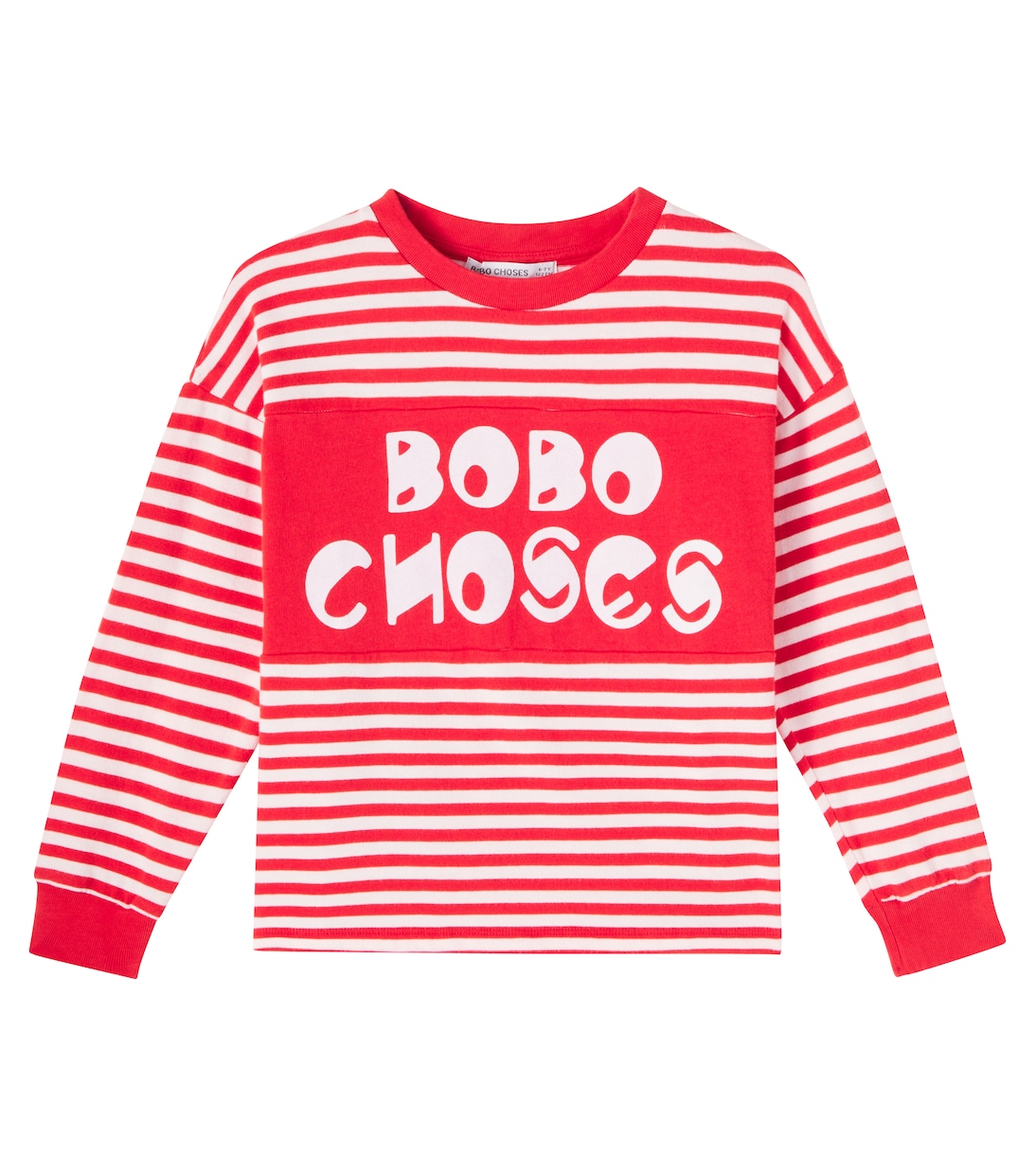 Logo striped cotton T-shirt | Bobo Choses