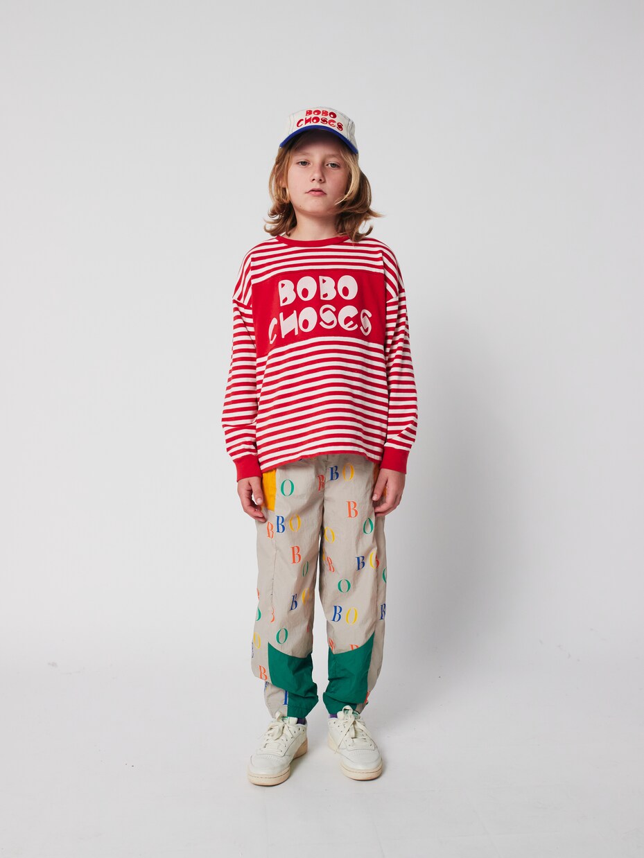Logo striped cotton T-shirt | Bobo Choses